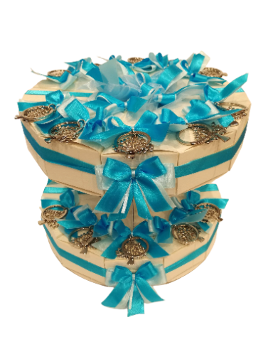 torta bomboniera con portachiavi albero vita (12 pz)