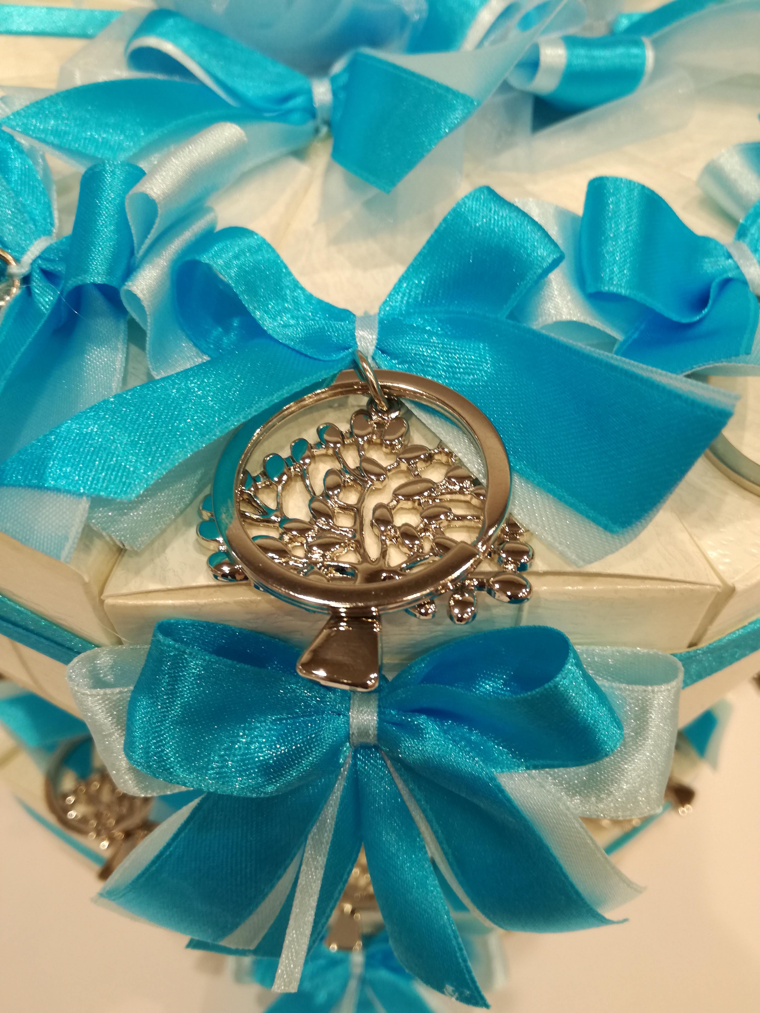 torta bomboniera con portachiavi albero vita (12 pz)