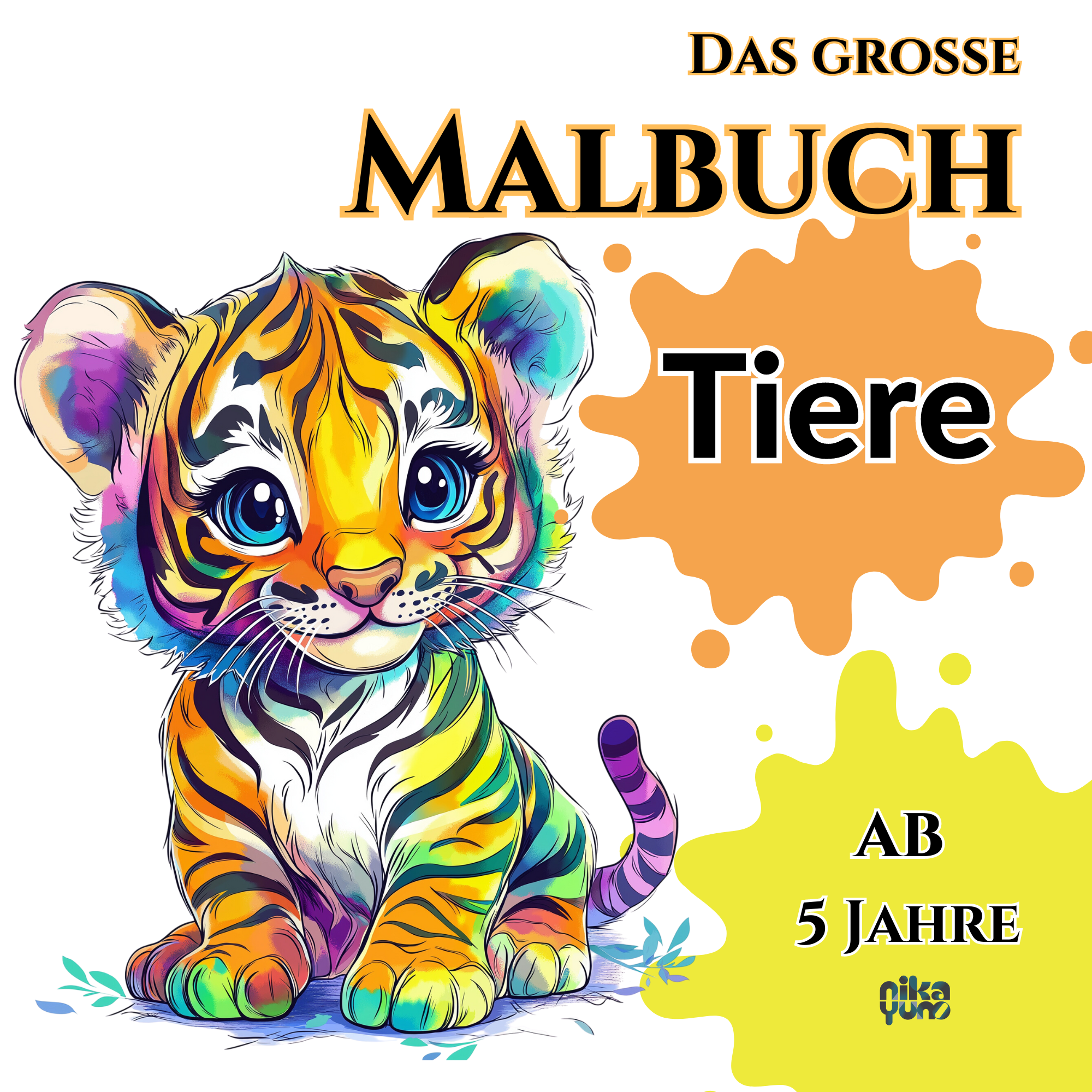 Das Große Malbuch Tiere: Malbuch ab 5 Jahre: süsse Tiermotive für kleine Künstler