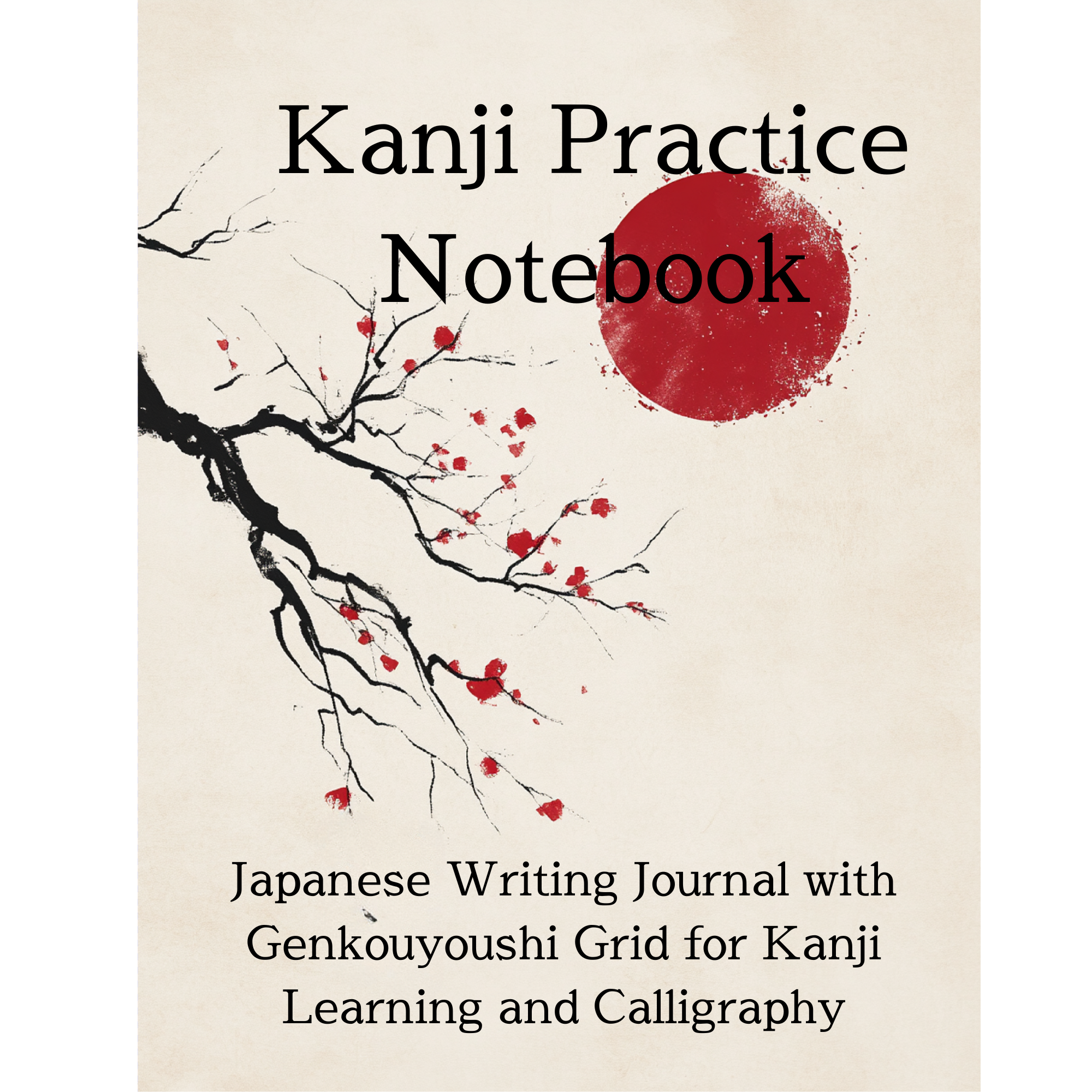 Kanji Practice Notebook: Japanese Writing Journal with Genkouyoushi Grid for Kanji Learning and Calligraphy