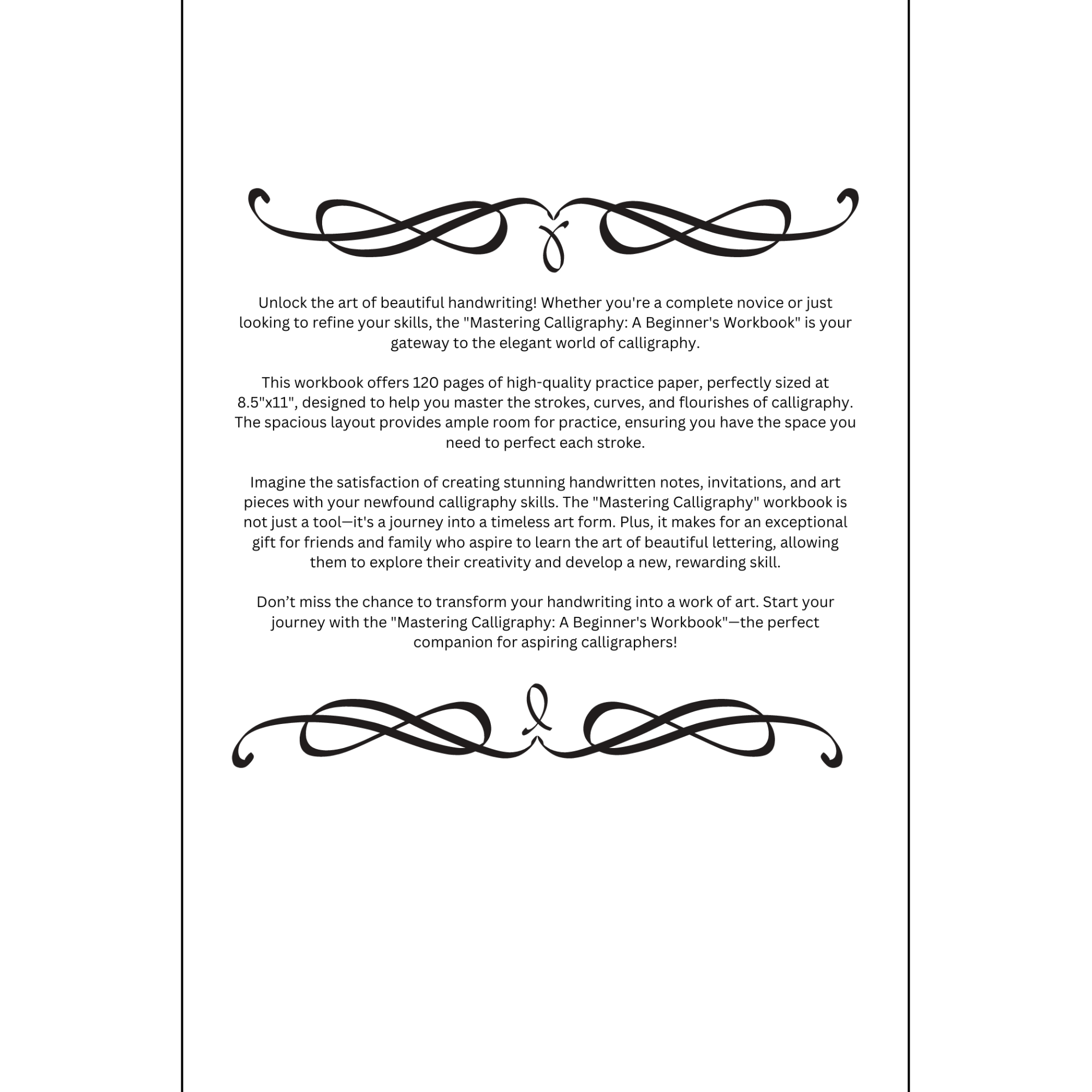 Mastering Calligraphy: A Beginner's Workbook: Practice Paper for Beautiful Lettering – The Perfect Gift for Aspiring Calligraphers