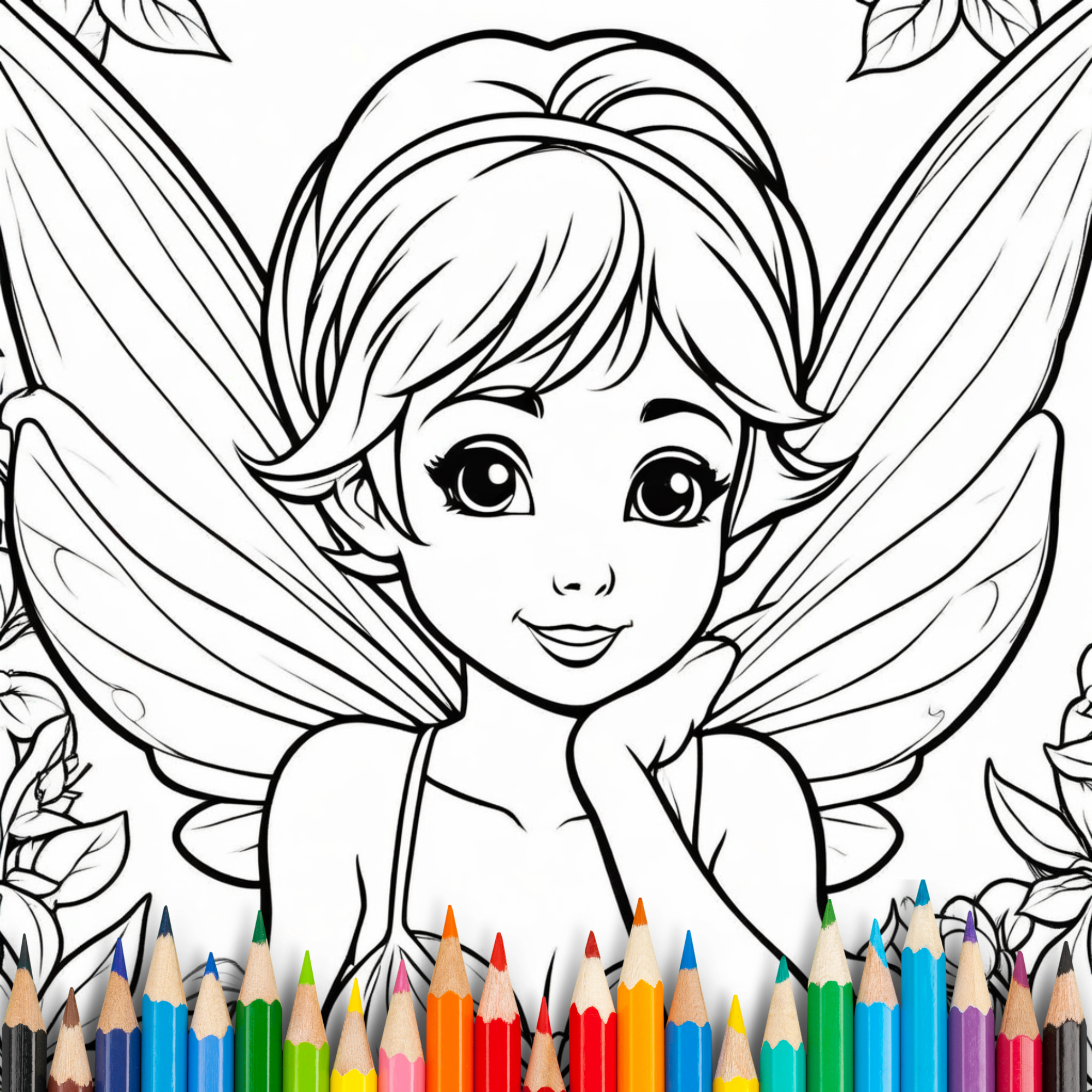 Cute Little Fairies Coloring Book For Kids & Adults: 40 Bold and Easy Coloring Pages For Relaxation and Creativity