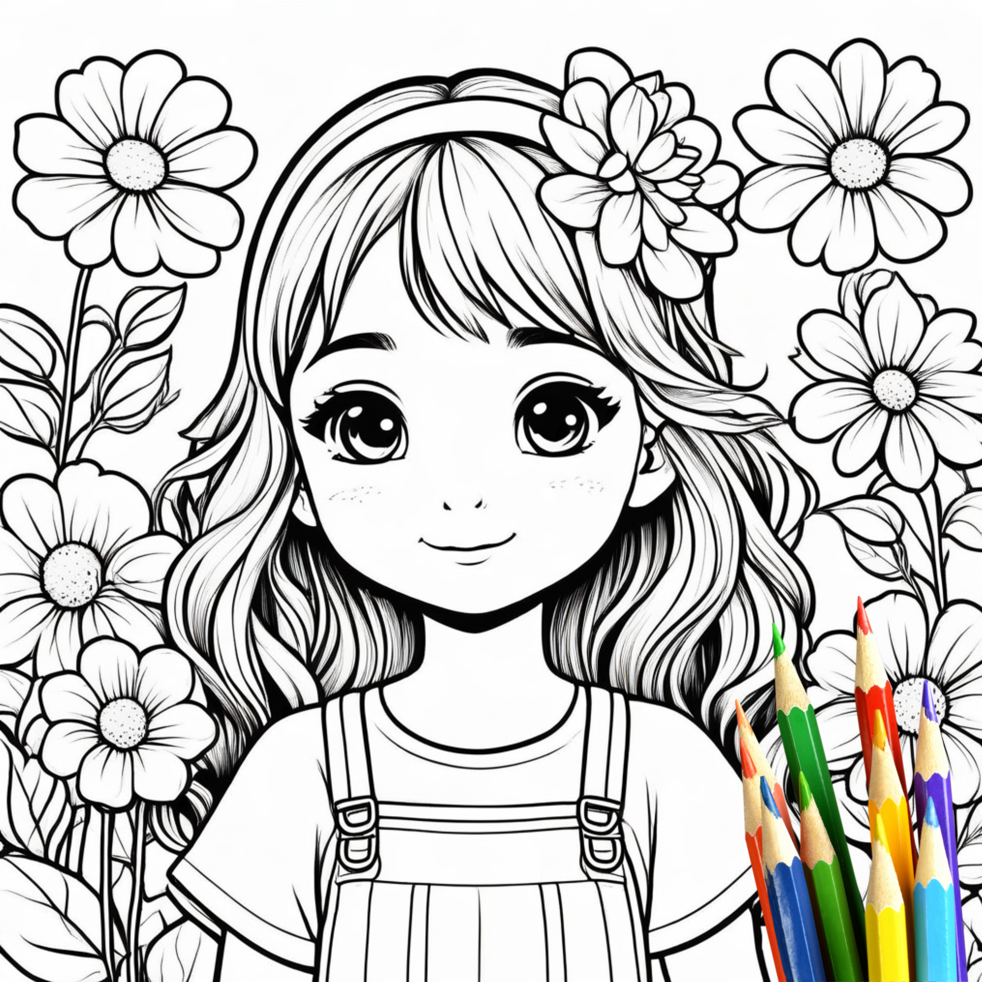 Be My Little Girl | 36 Kawaii Malvorlagen für Kinder und Erwachsene für Entspannung und Kreativität| bold & easy | Digitaler Download I Cute