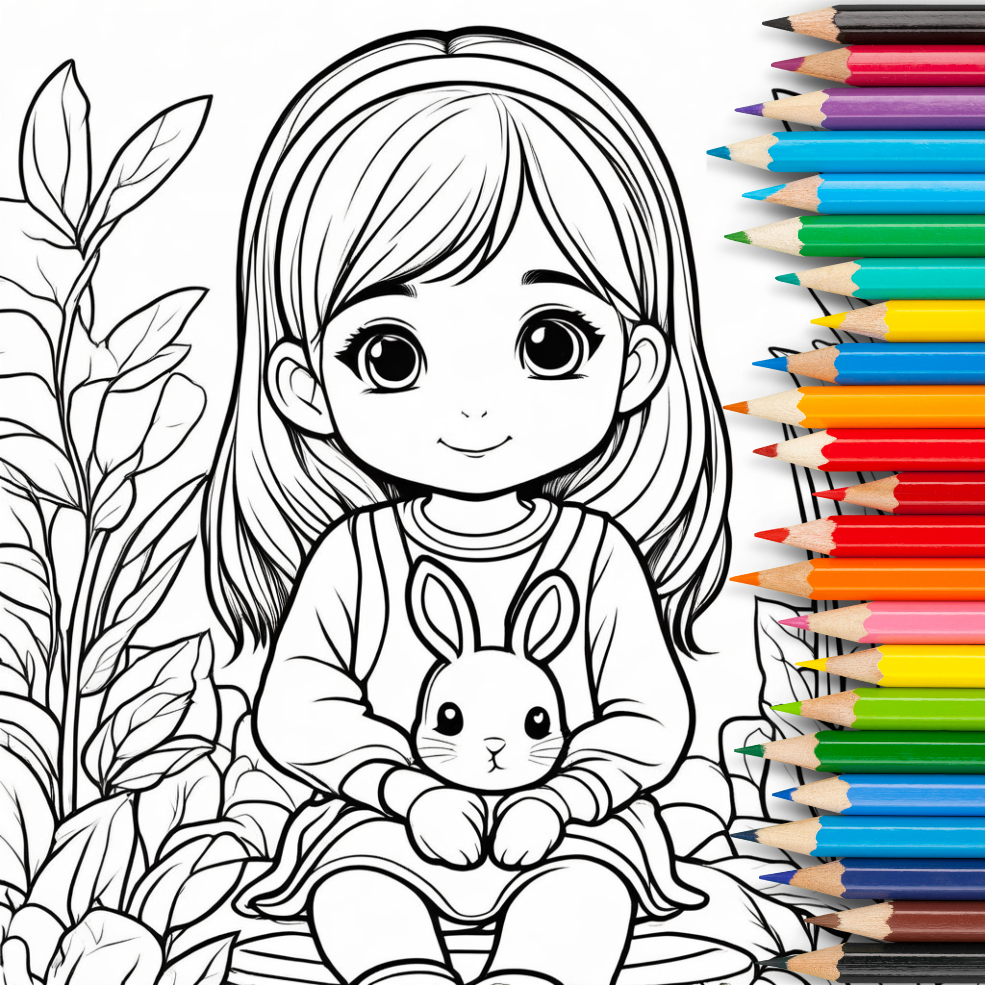 Be My Little Girl | 36 Kawaii Malvorlagen für Kinder und Erwachsene für Entspannung und Kreativität| bold & easy | Digitaler Download I Cute