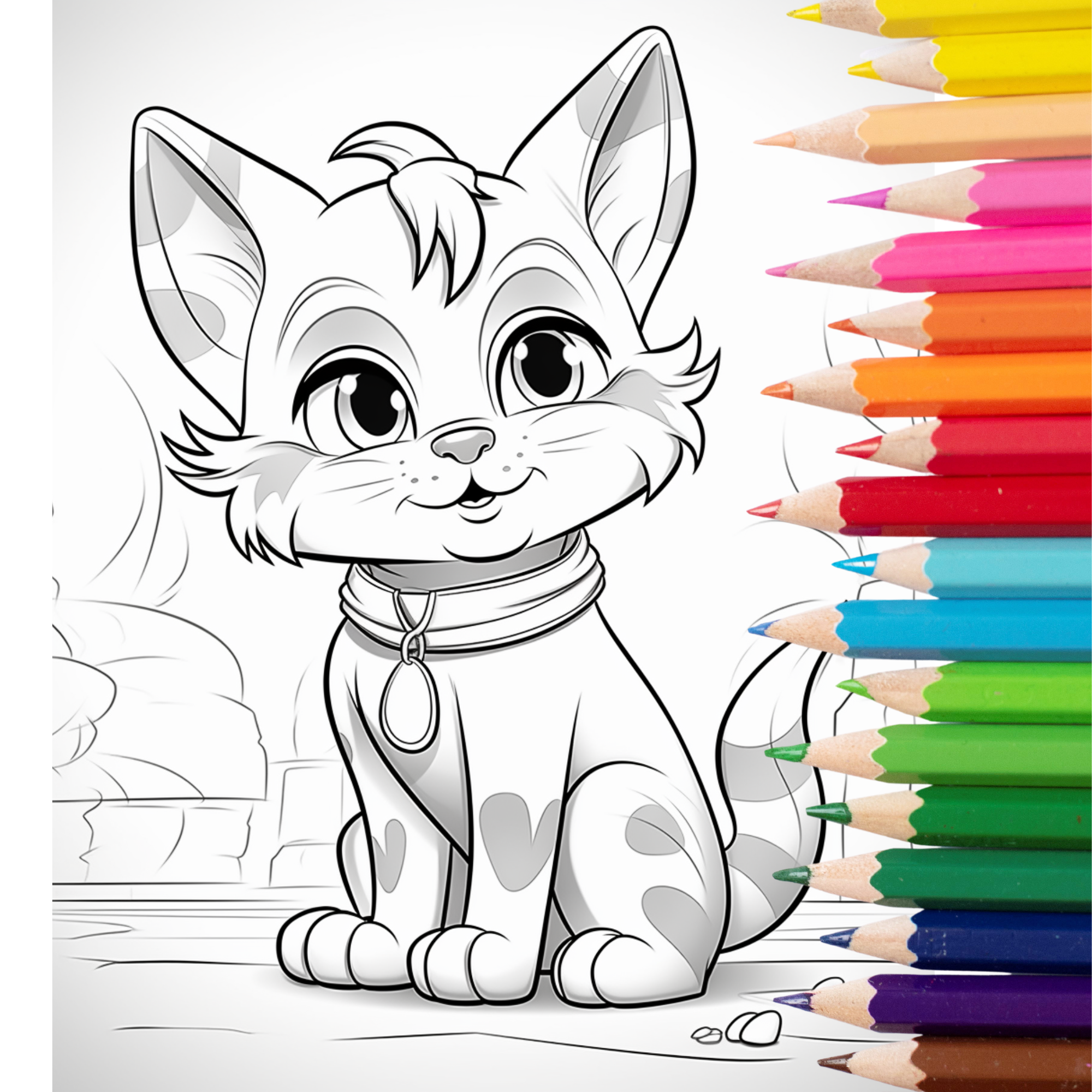 40 süße Katzen Malvorlagen für Kinder Alter ab 6 Jahre I Kreatives Ausmalen von Katzen Motiven I für kleine Katzenfans I Digitaler Download