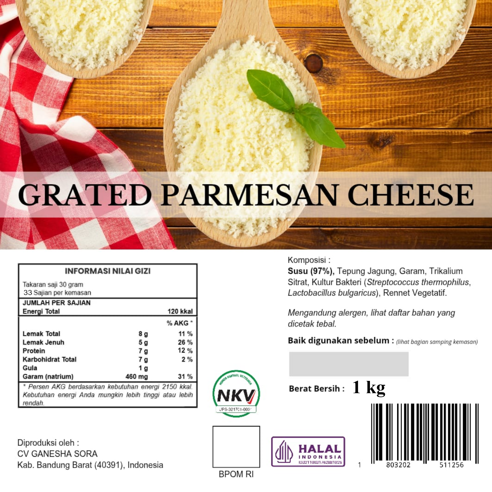 Grated Parmesan 1kg