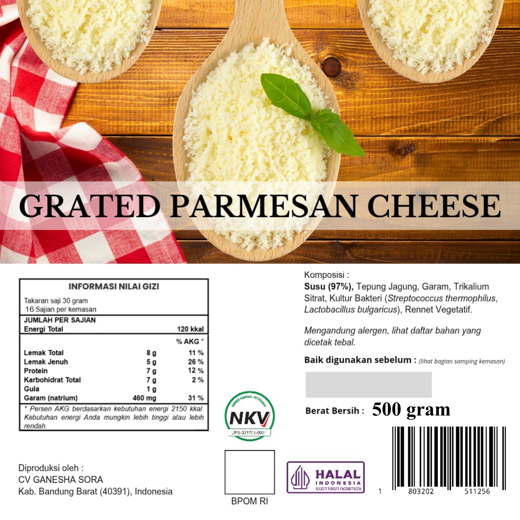 Grated Parmesan 500g