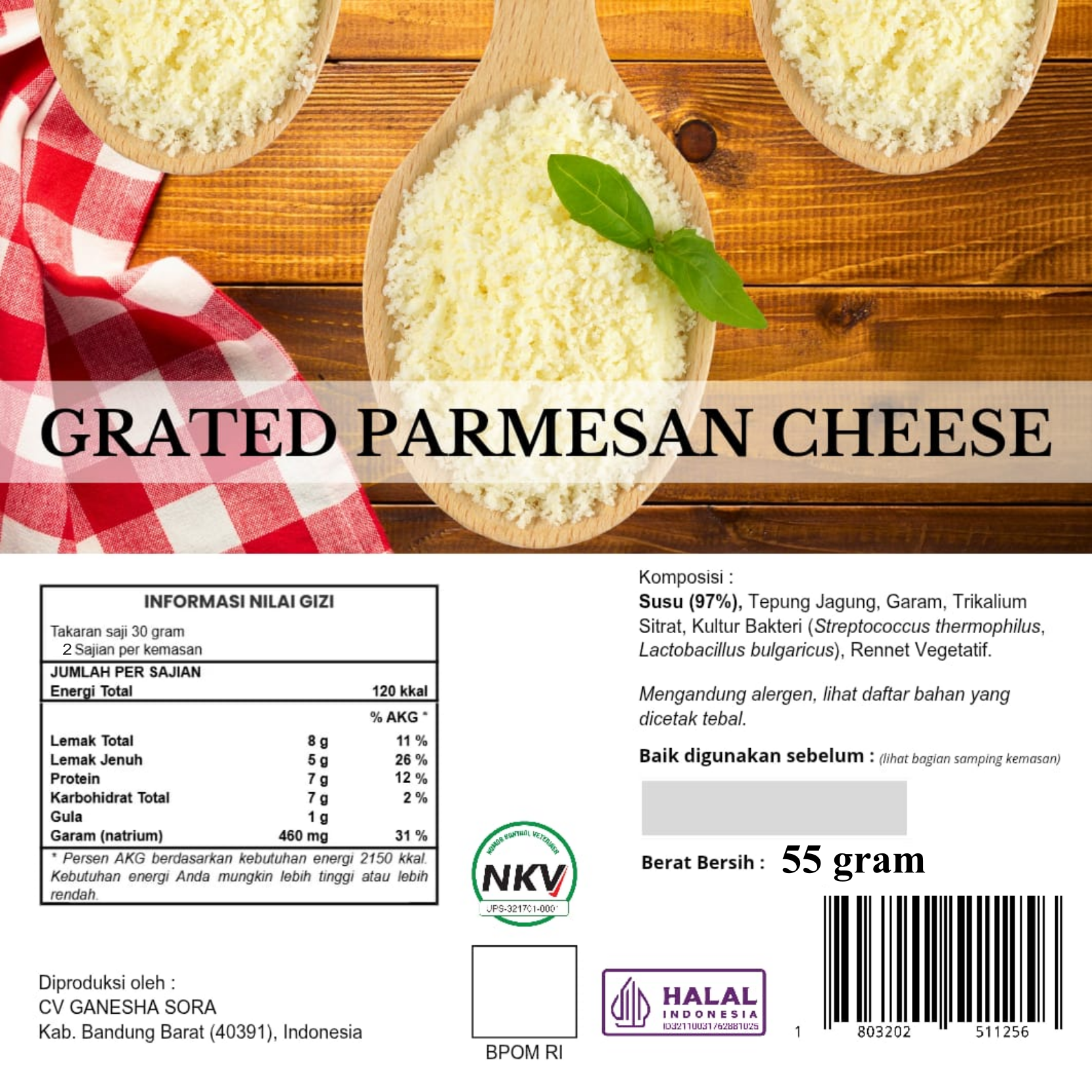 Grated Parmesan 55gr