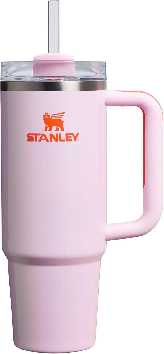Stanley Quencher H2.0 FlowState Stainless Steel Vacuum Insulated Tumbler with Lid and Straw for Water, Iced Tea or Coffee, Smoothie and More, Rose Quartz 2.0, 30 OZ / 0.89 L