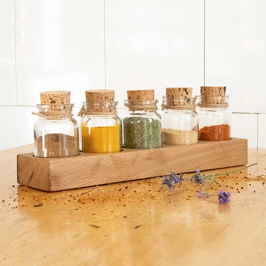 Gewürzregal Set für 5 Gläser