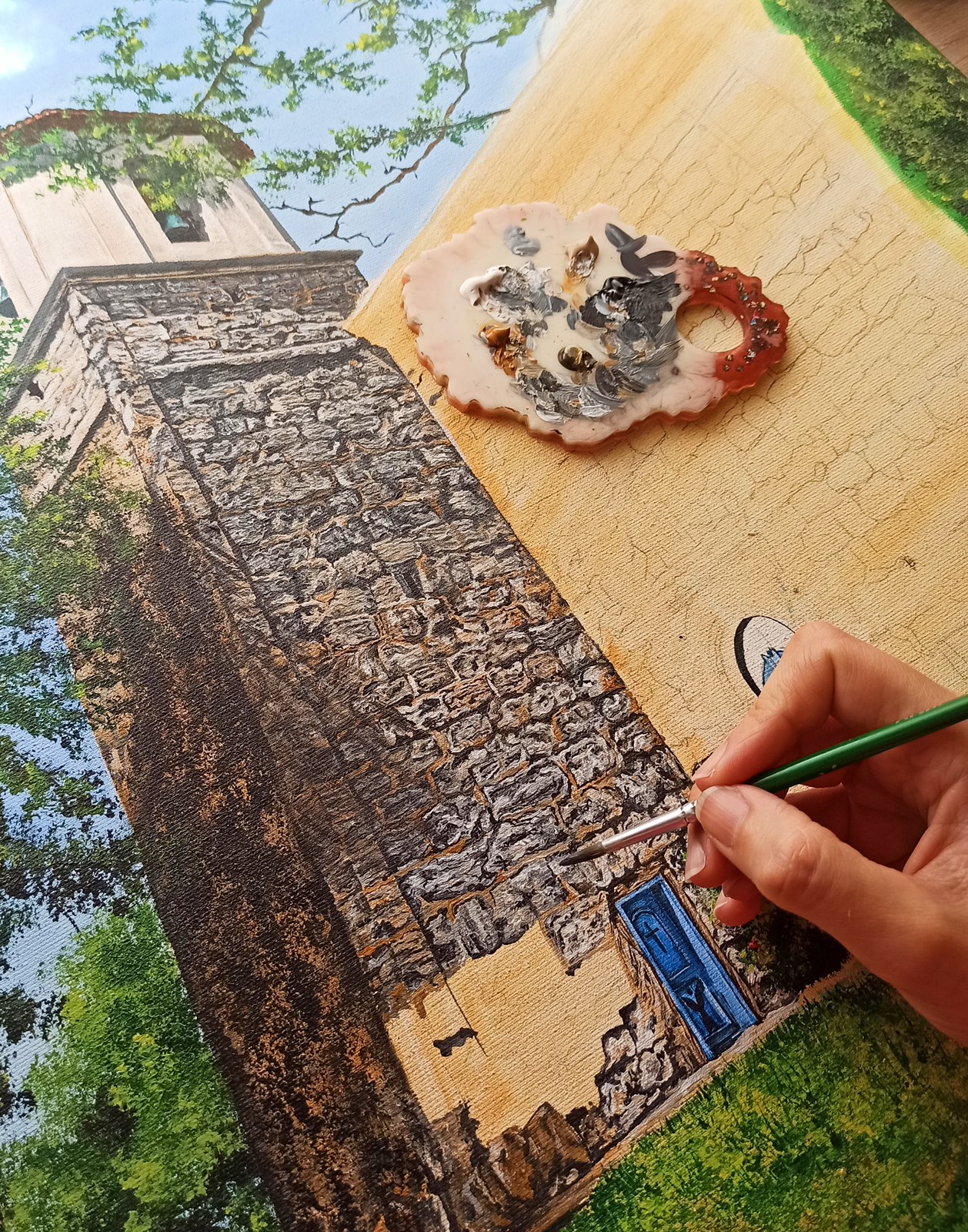 Cuadro: Iglesia de San Esteban (Villambistia)