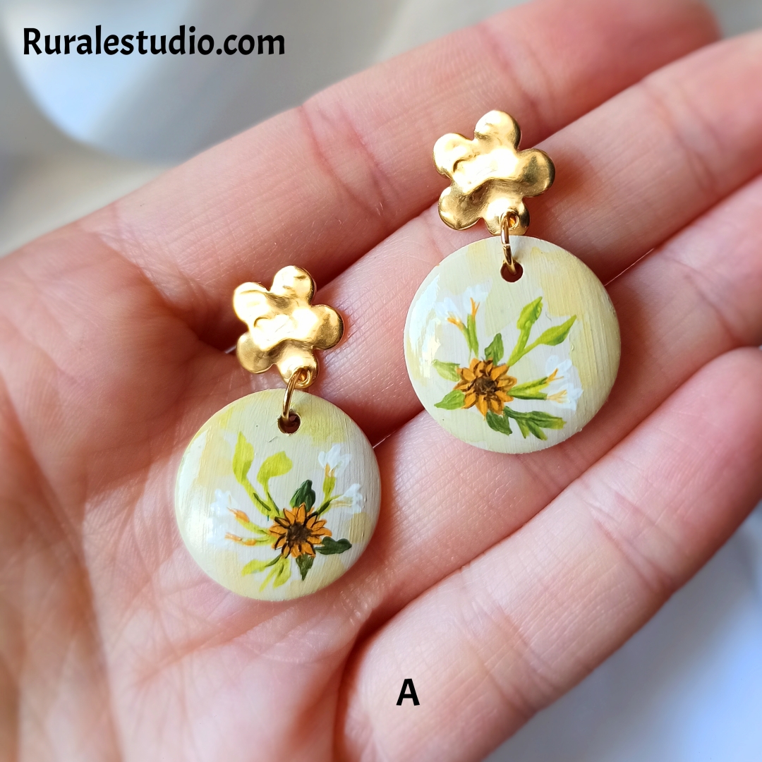 Pendientes pintados a mano - Florum