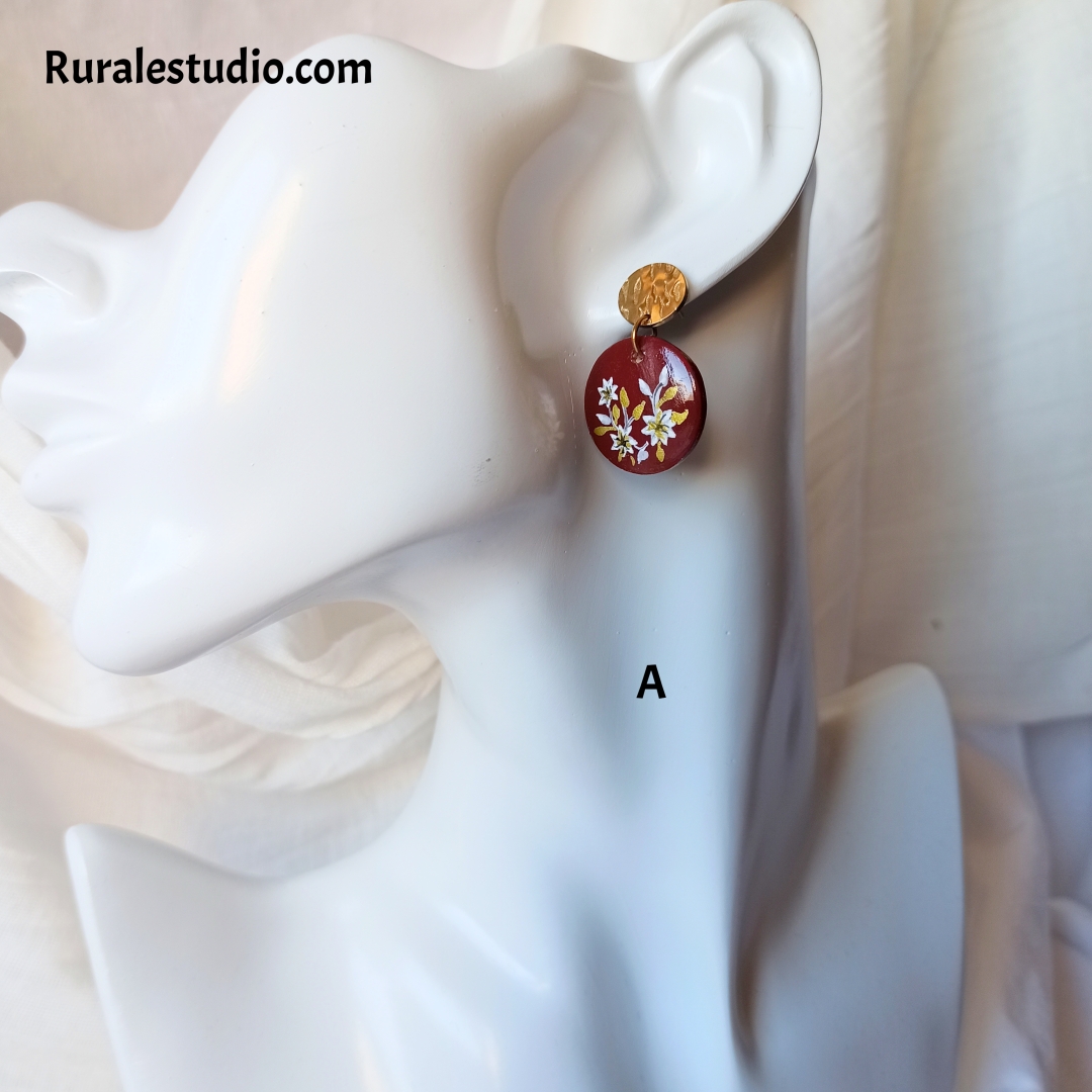 Pendientes pintados a mano -  Hiberna