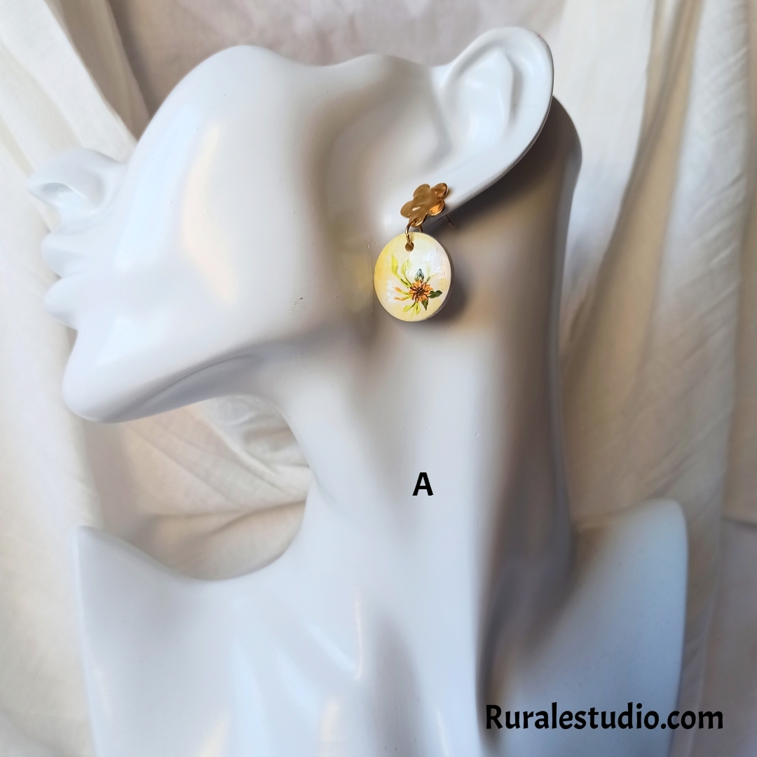 Pendientes pintados a mano - Florum
