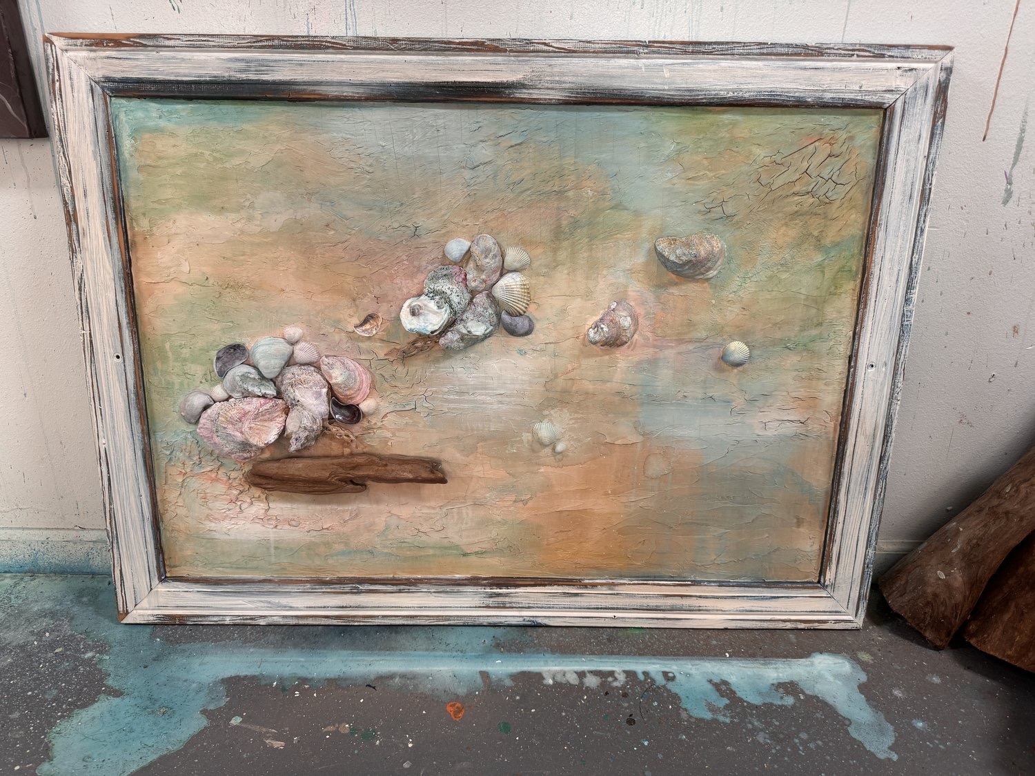 Framed Abstract Beach-Themed Art