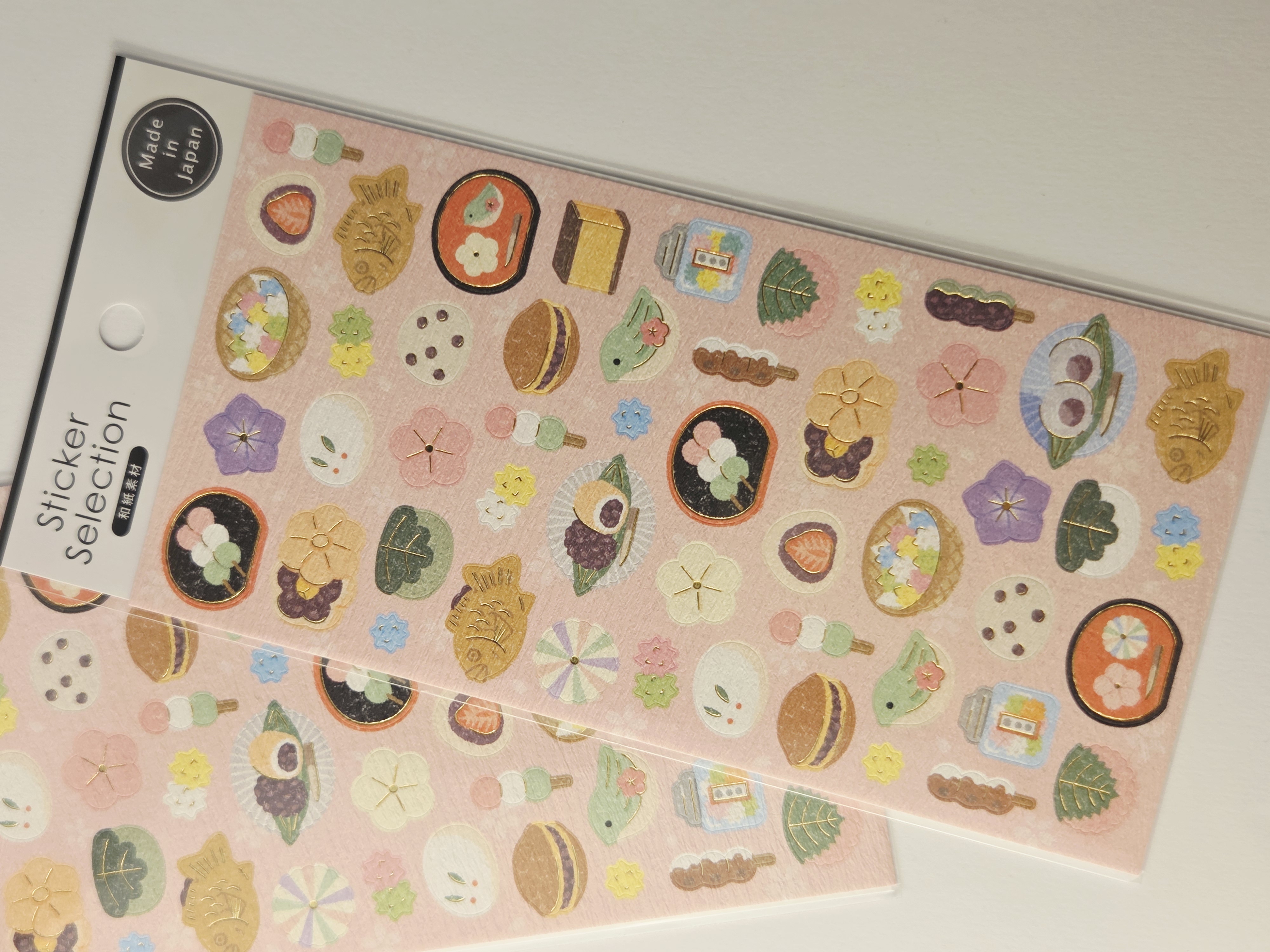 Japoniški washi lipdukai „Sticker Selection“ – Tradiciniai japoniški saldumynai