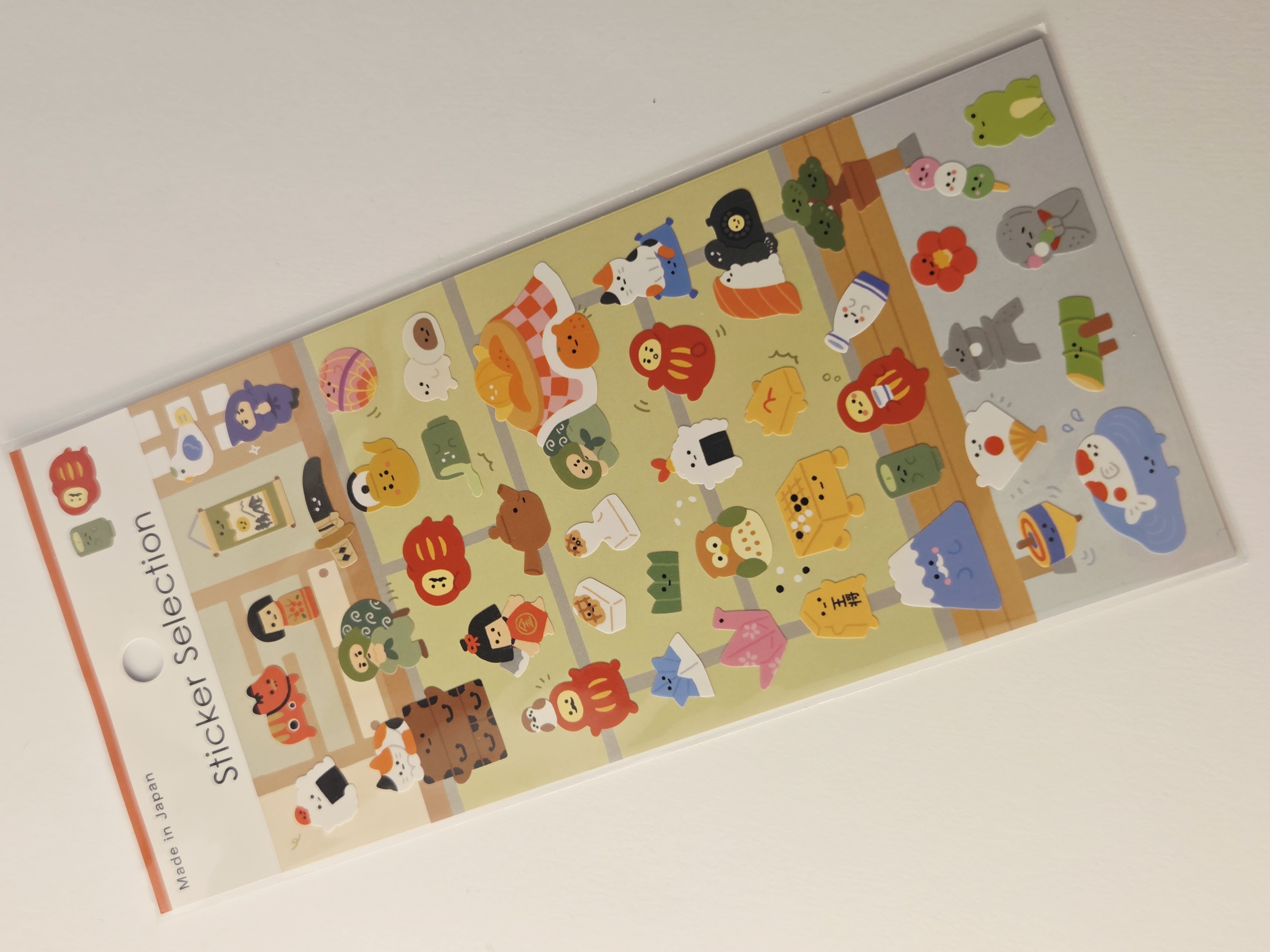 Japoniški washi lipdukai „Sticker Selection“ – Kawaii Japonijos simboliai