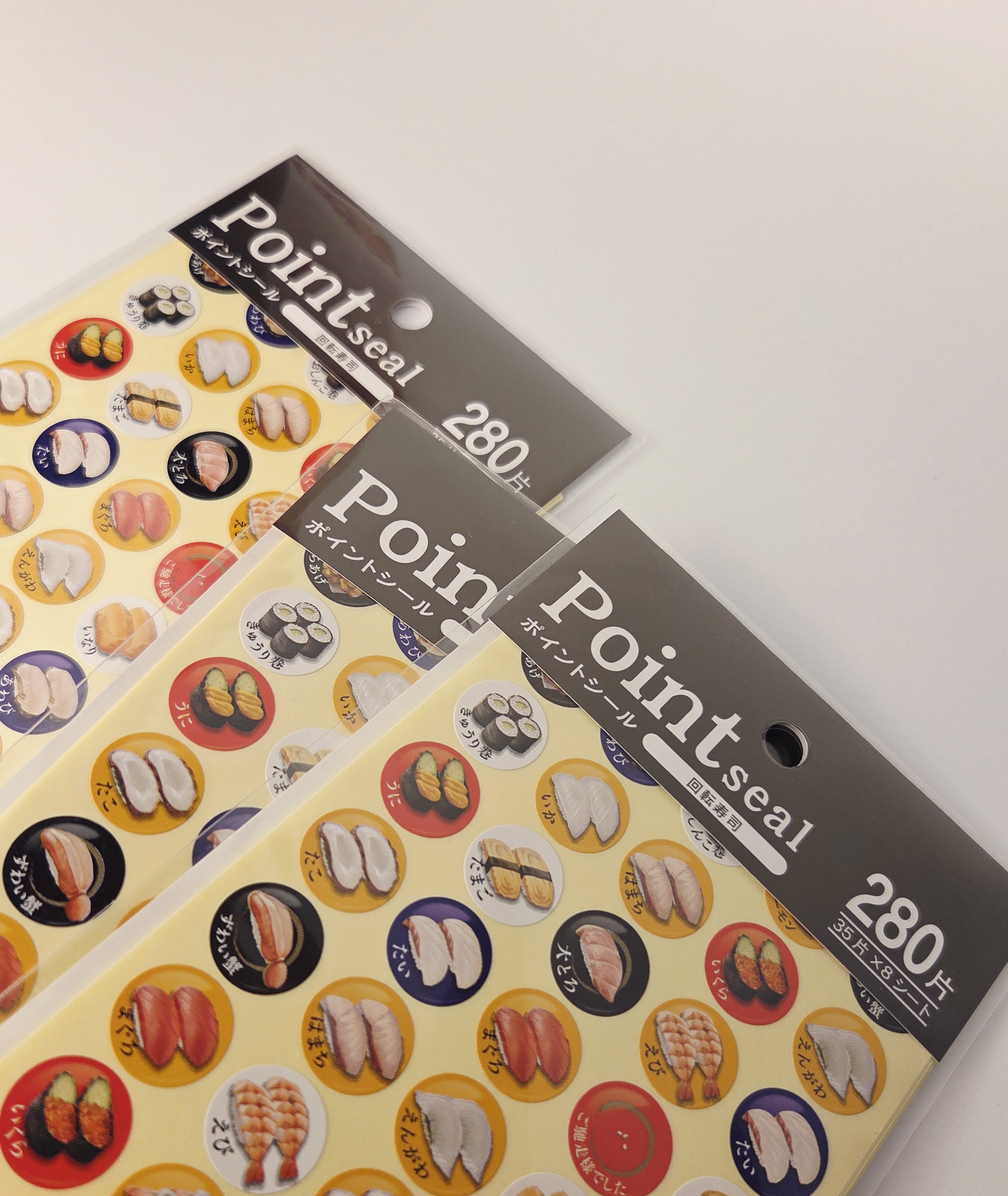 Japoniški sushi tematikos lipdukai – 280 vnt.