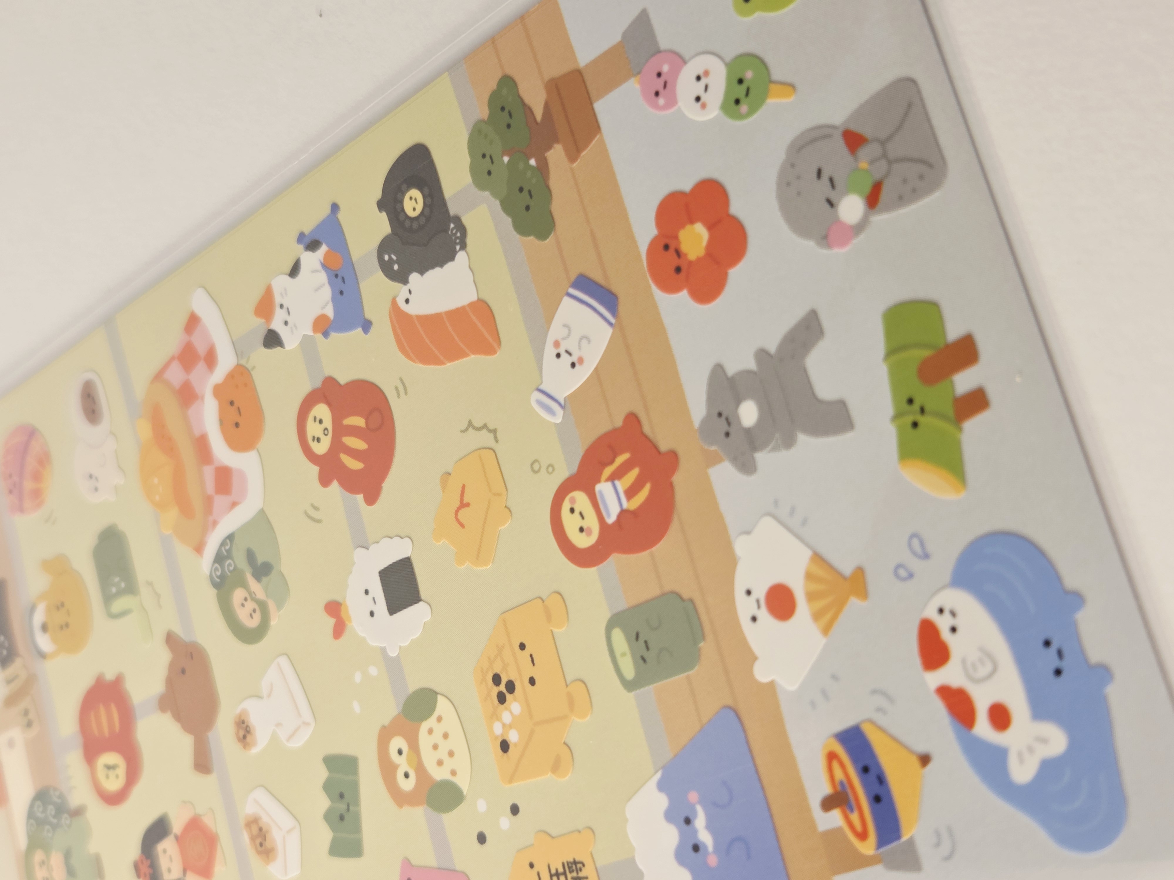 Japoniški washi lipdukai „Sticker Selection“ – Kawaii Japonijos simboliai