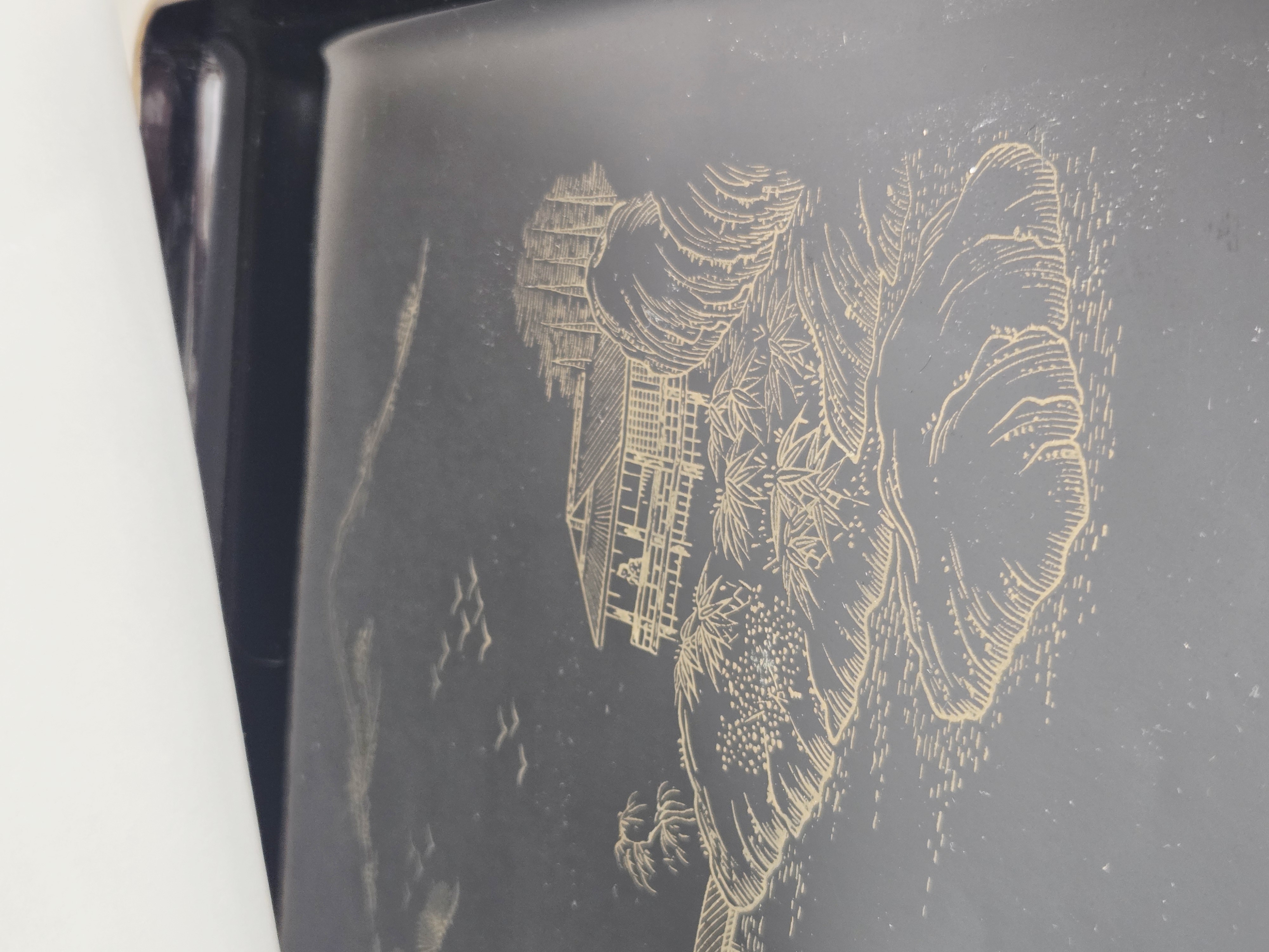 Vintage Okawa Kichiemon Wajima nuri laquerware padėklas