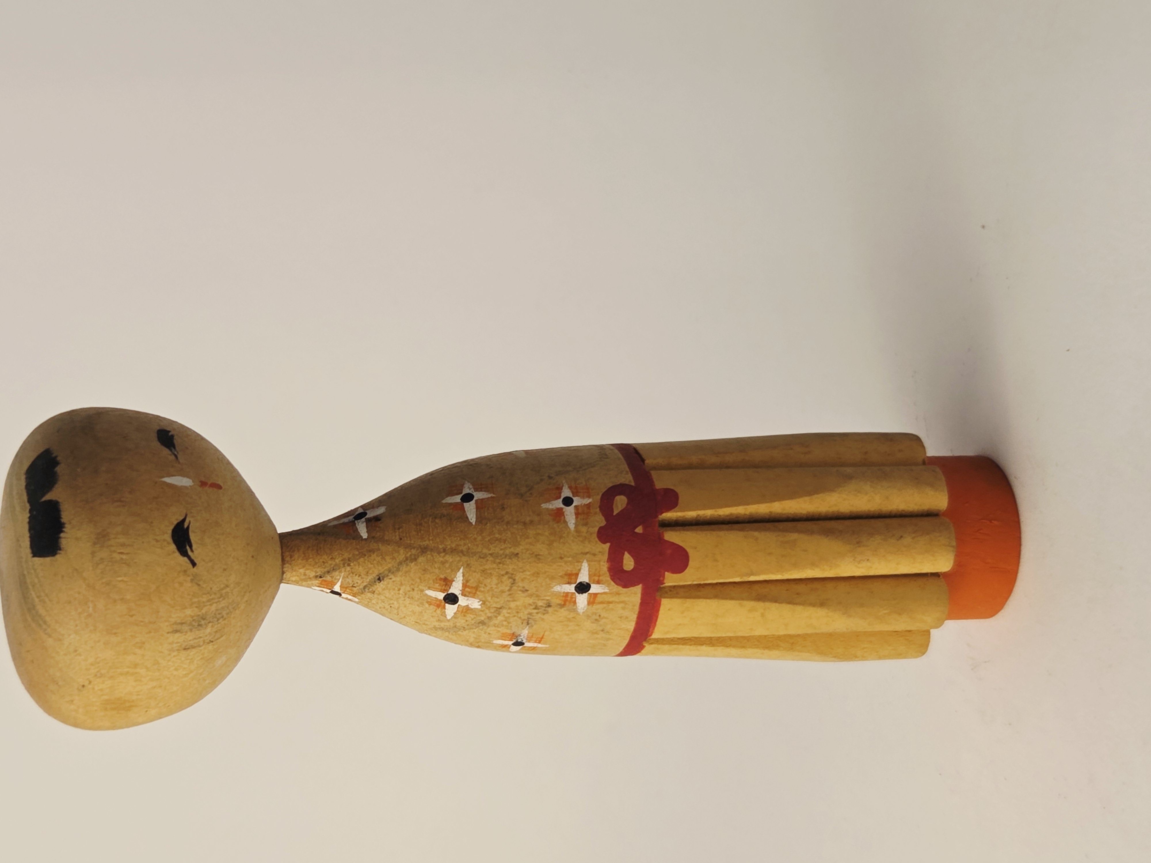 Tradicinė vintage japoniška Kokeshi medinė lėlė