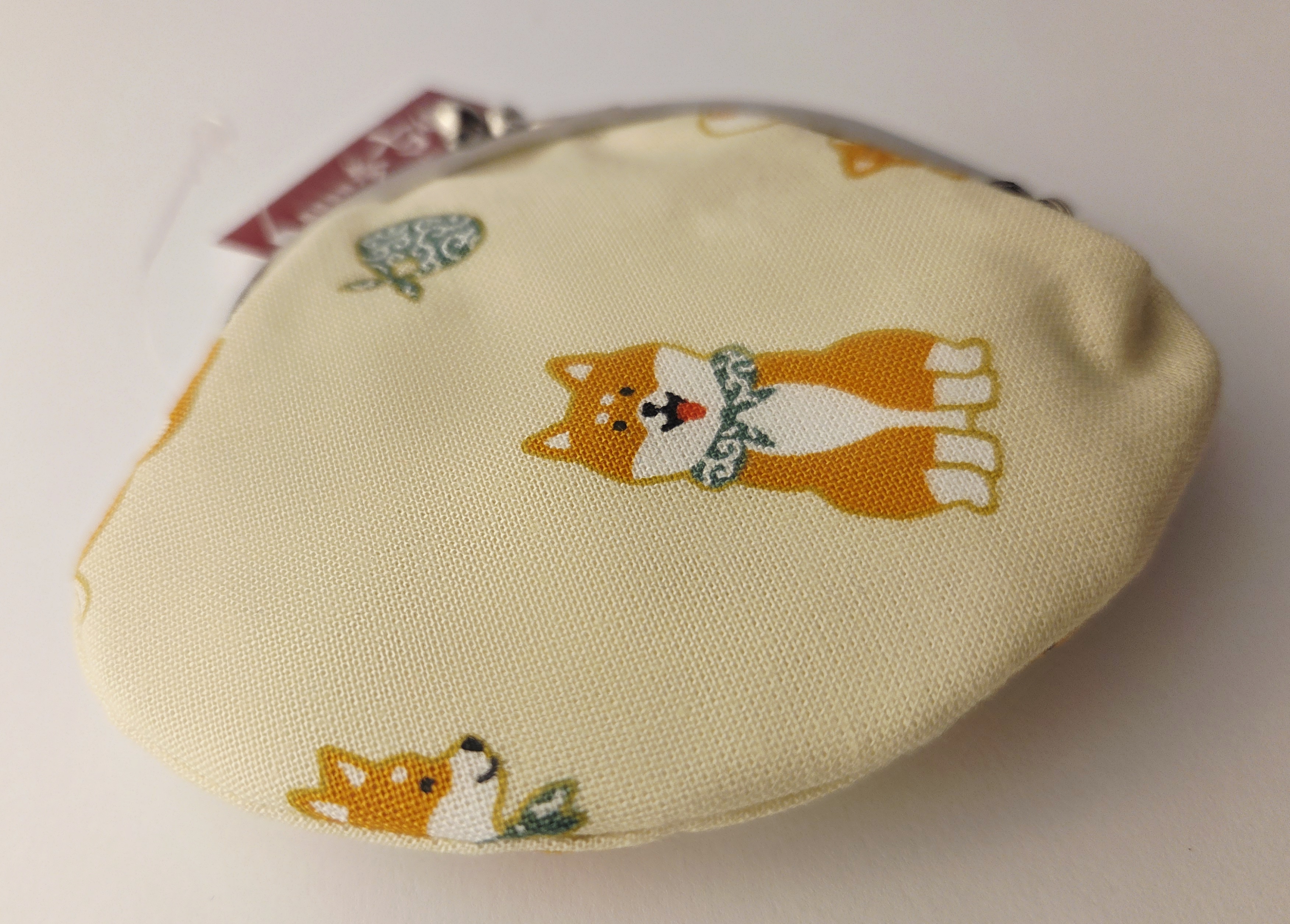 Japoniška medvilninė monetų piniginė su Shiba Inu motyvu