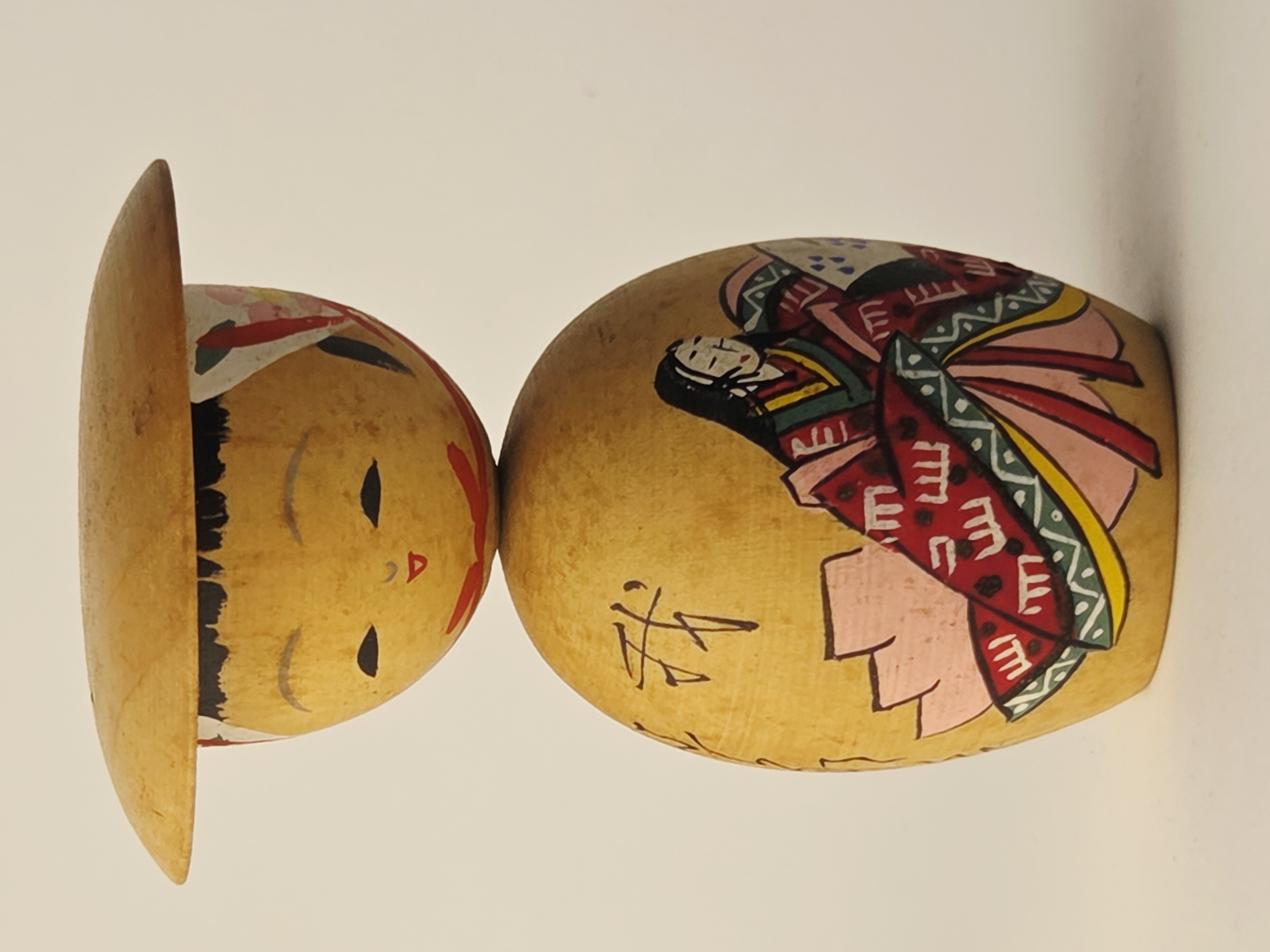 Tradicinė vintage japoniška Kokeshi medinė lėlė
