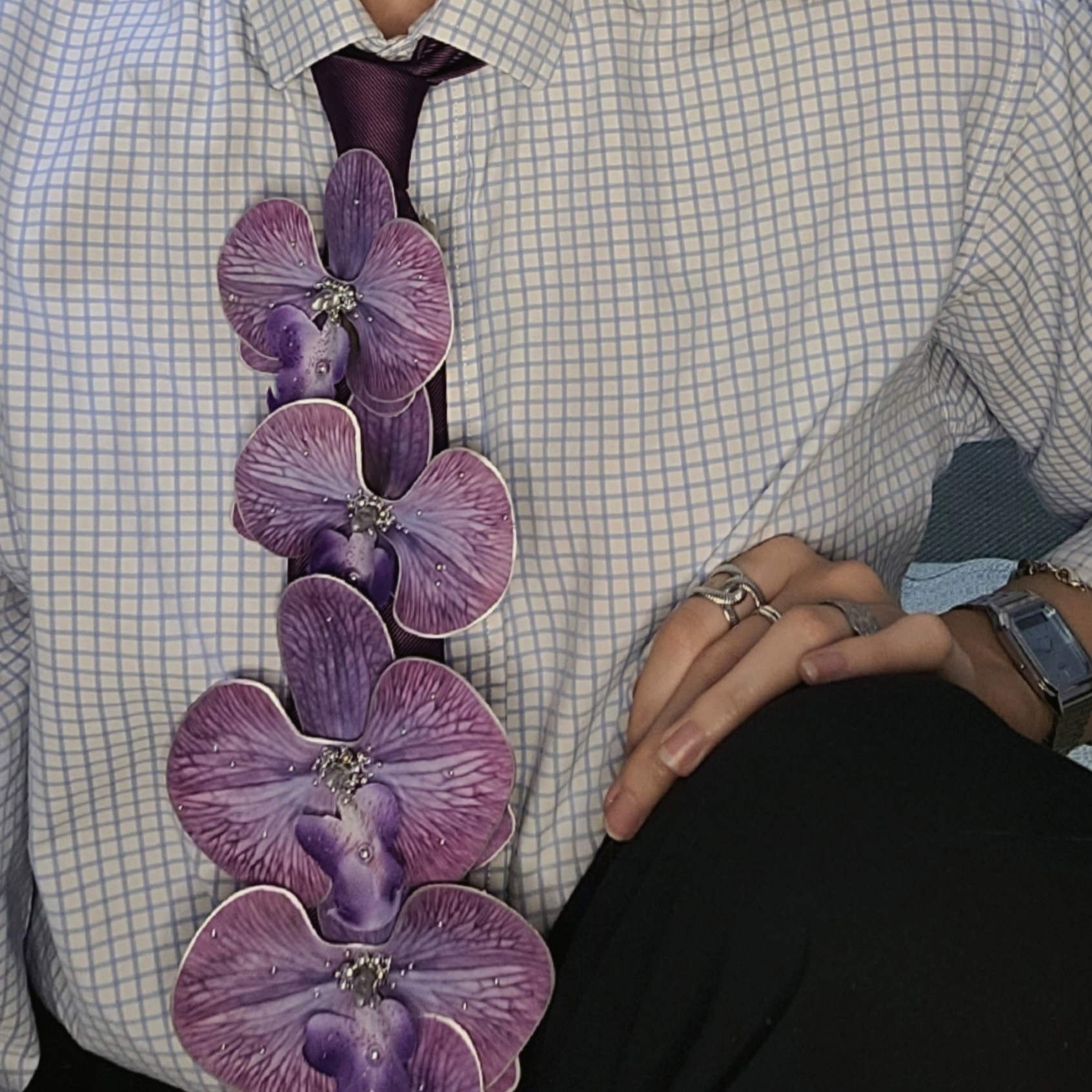 Cravate Orchidée violette