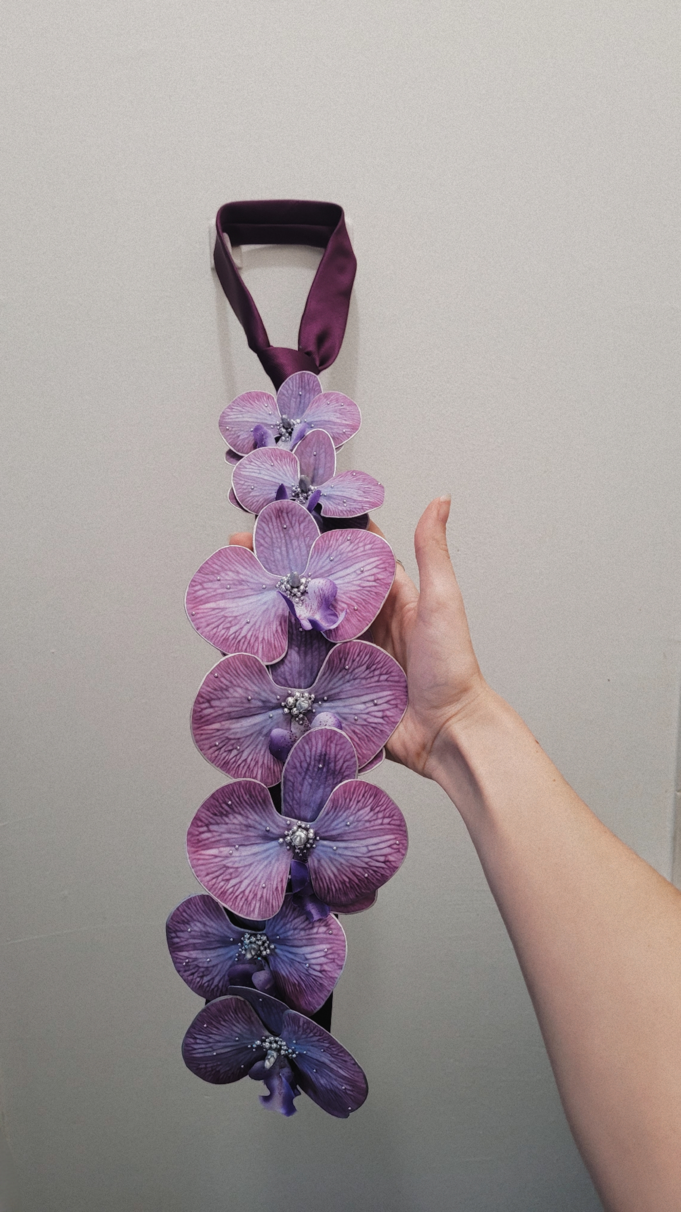 Cravate Orchidée violette