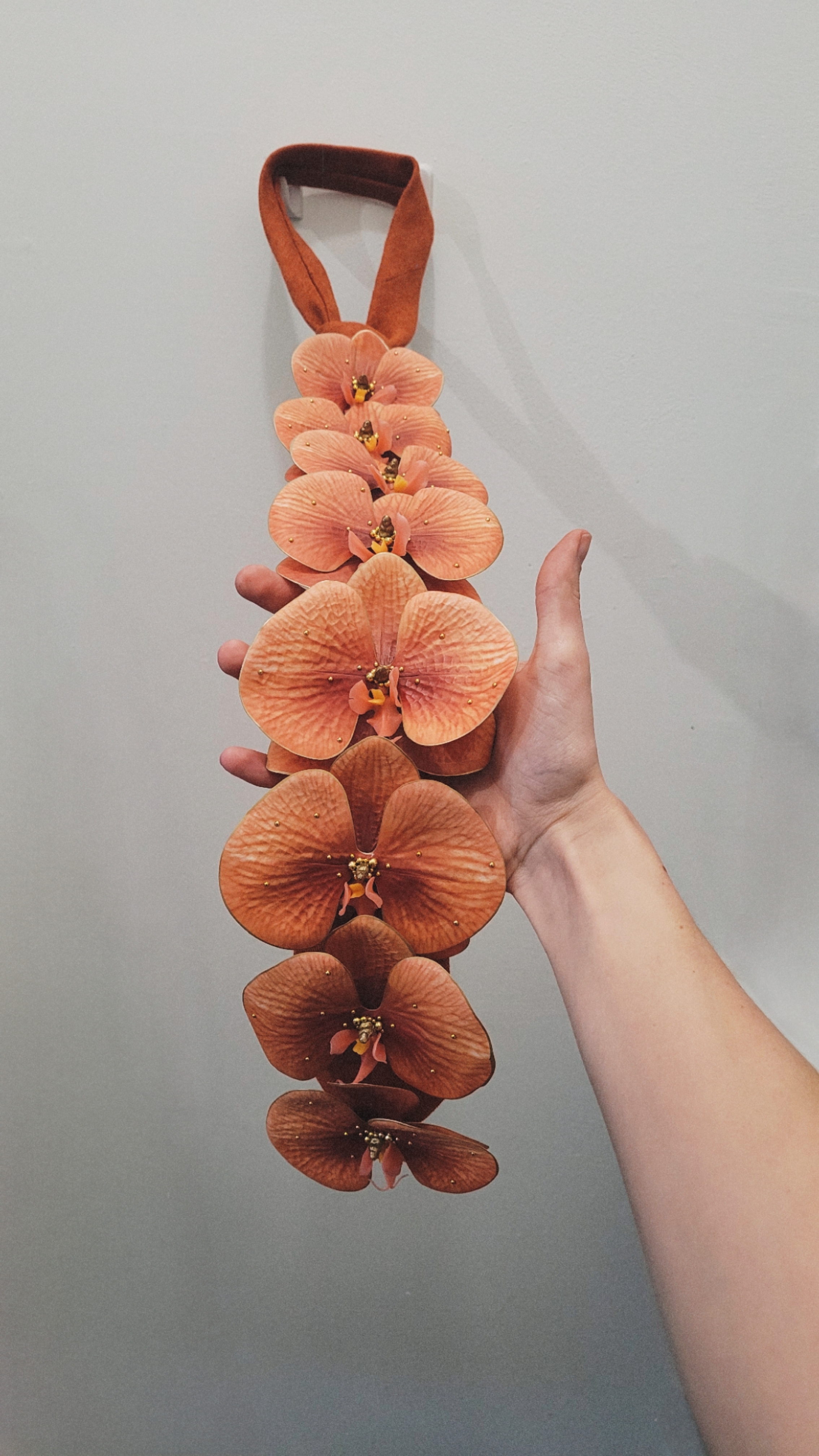 Cravate Orchidée orange
