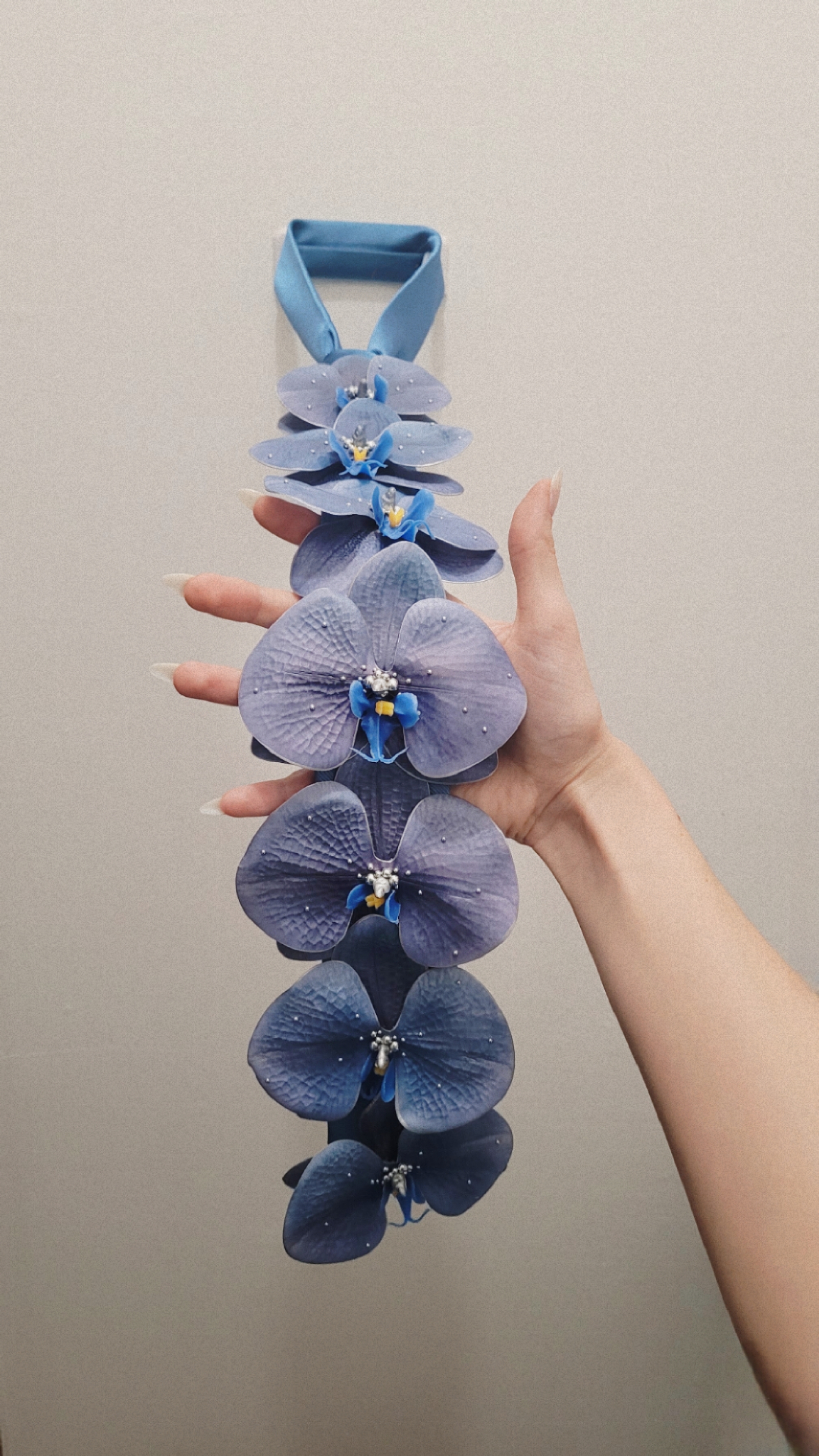 Cravate Orchidée bleue