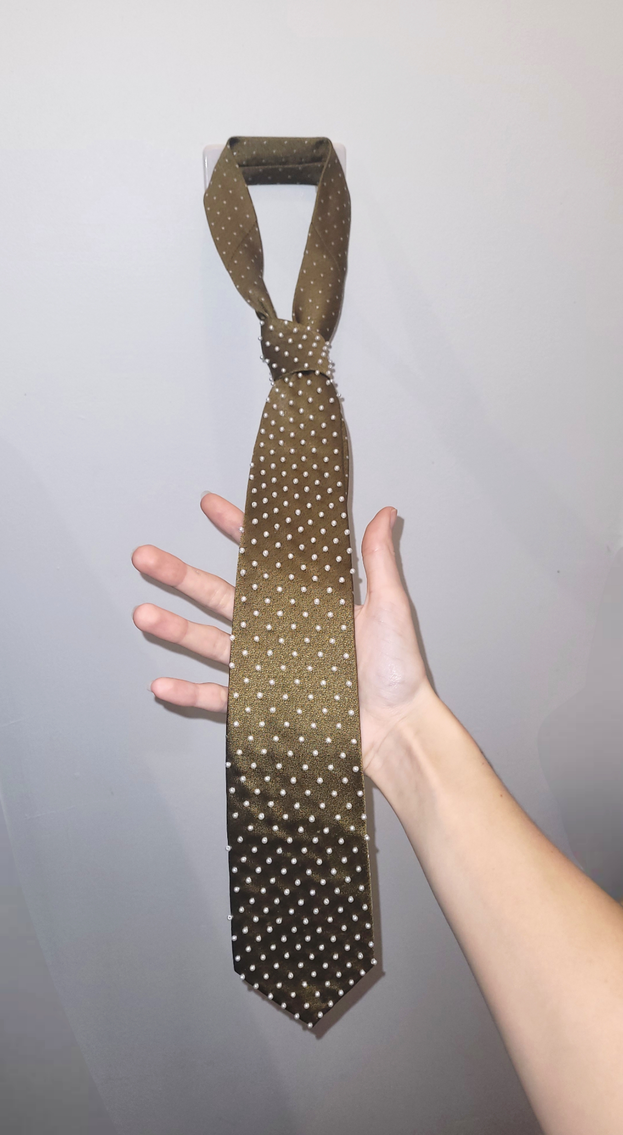 Cravate pois perlés #3