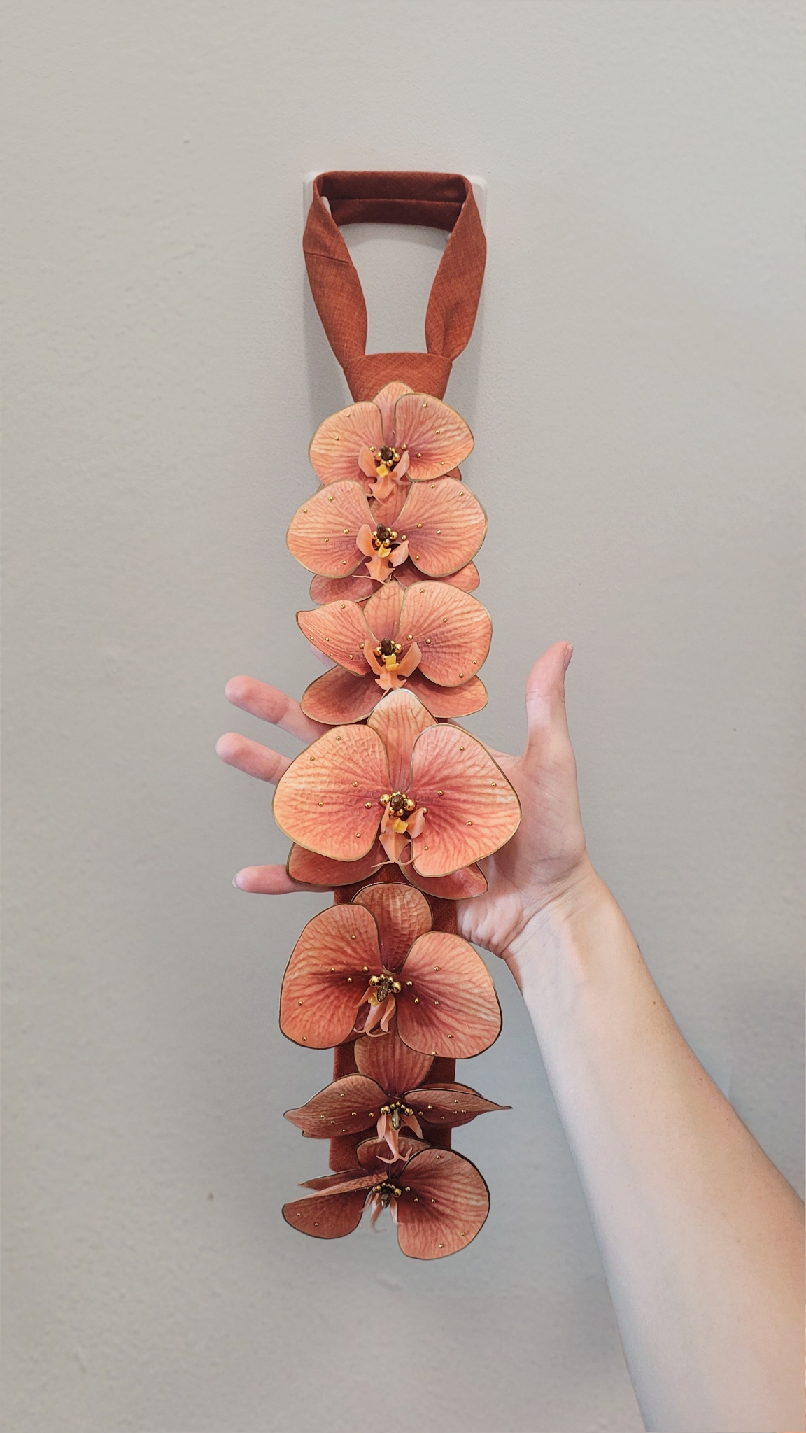 Cravate Orchidée orange