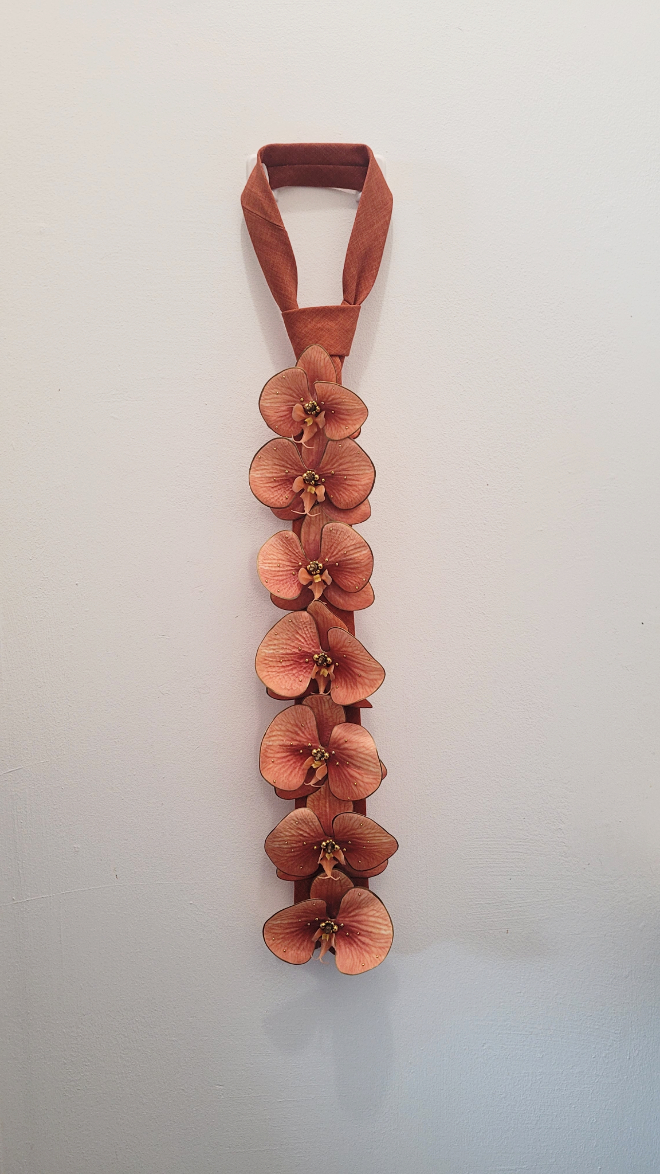 Cravate Orchidée orange