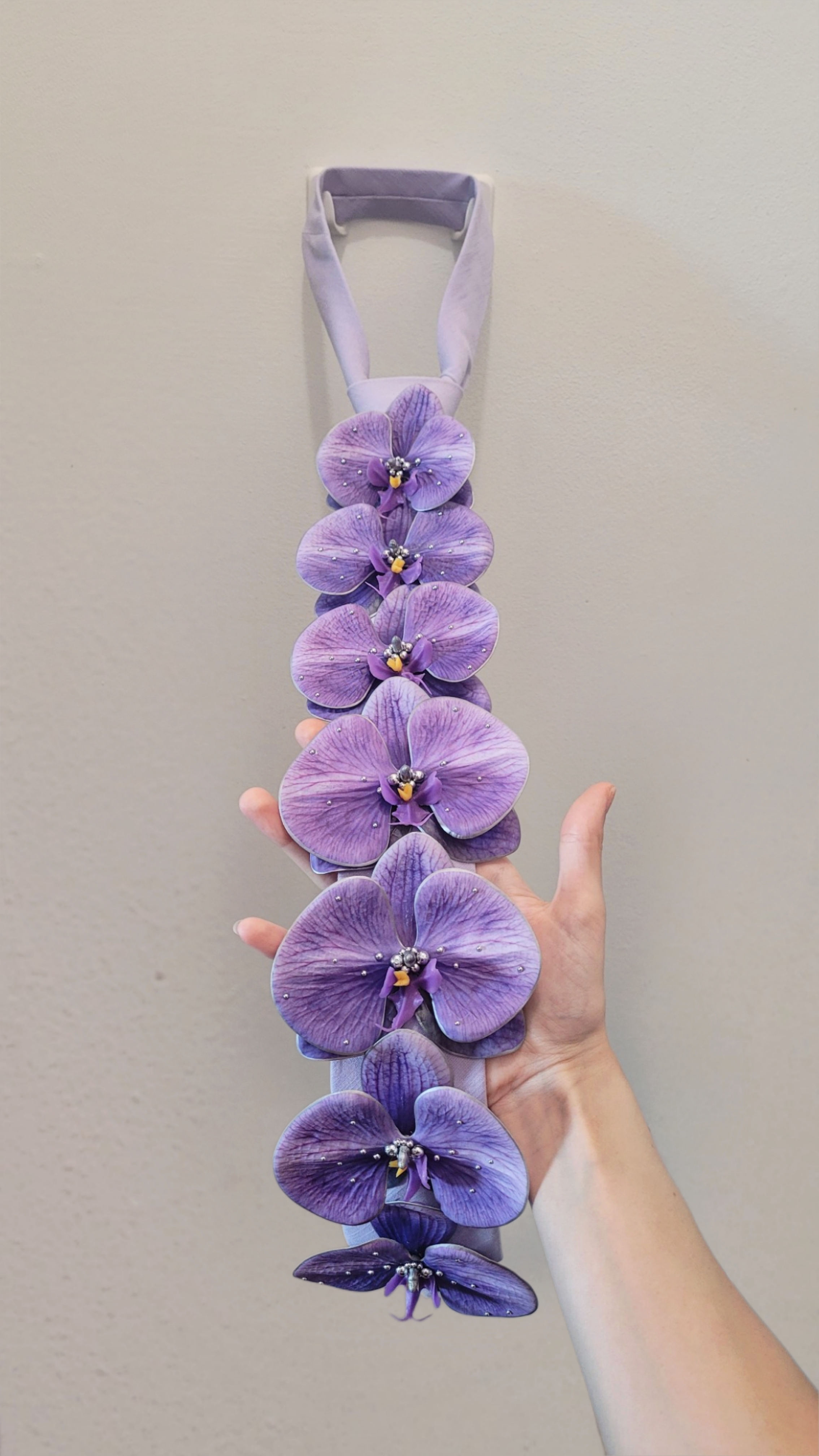 Cravate Orchidée violette