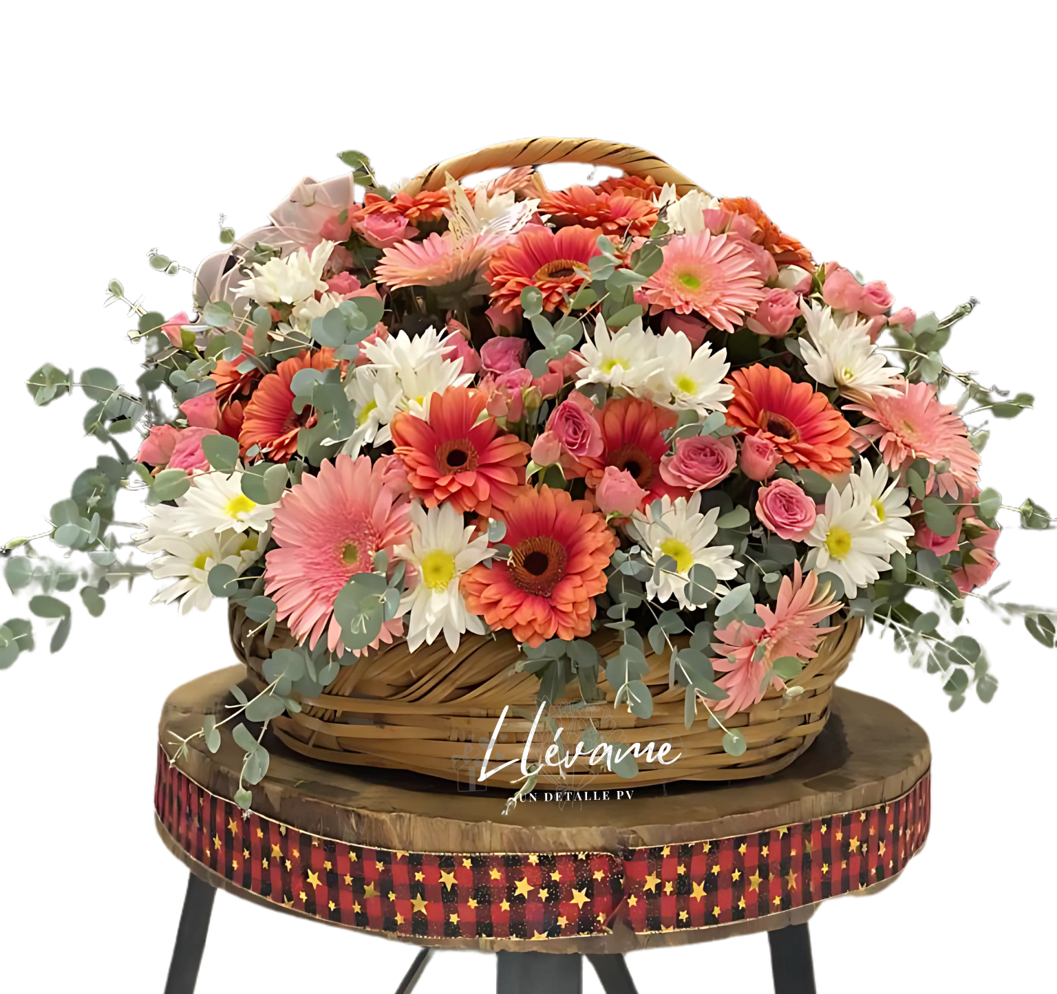 Canasta grande de gerberas y rosas