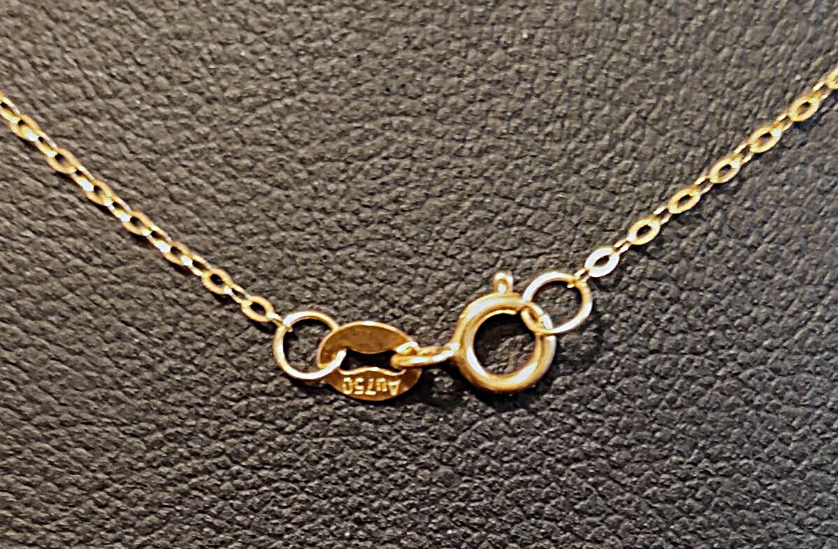 18k Solid Gold Adjustable Bolo Cable Chain w/9-10.5mm Drop Pearl