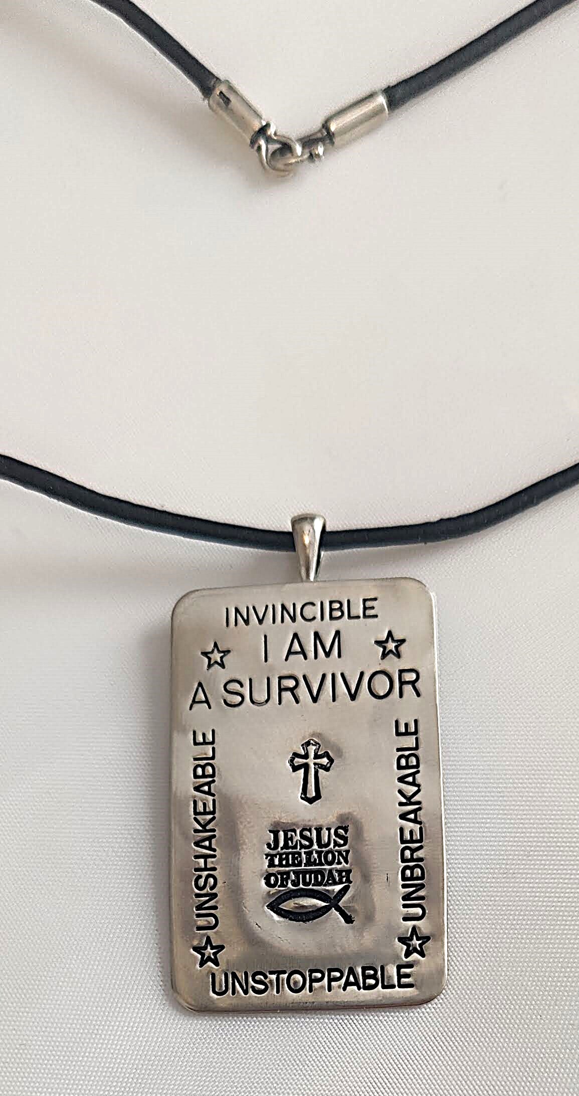 I AM A SURVIVOR Pendant in Sterling Silver