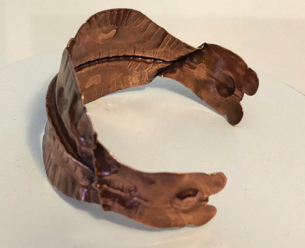 One-of-a-kind Trademarked Fold-Form Copper Bracelet