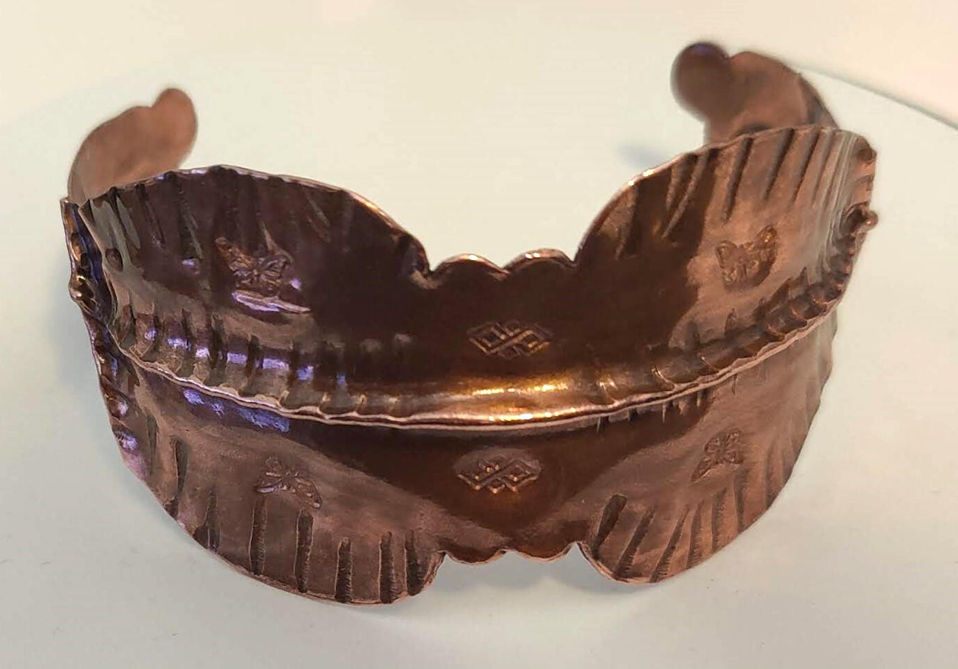 One-of-a-kind Trademarked Fold-Form Copper Bracelet