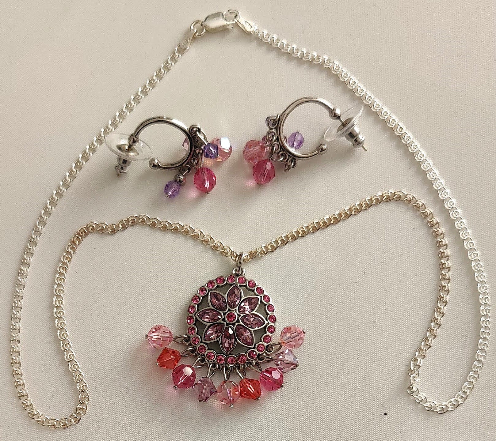 Swarovski Pendant & Pierced Earrings Set