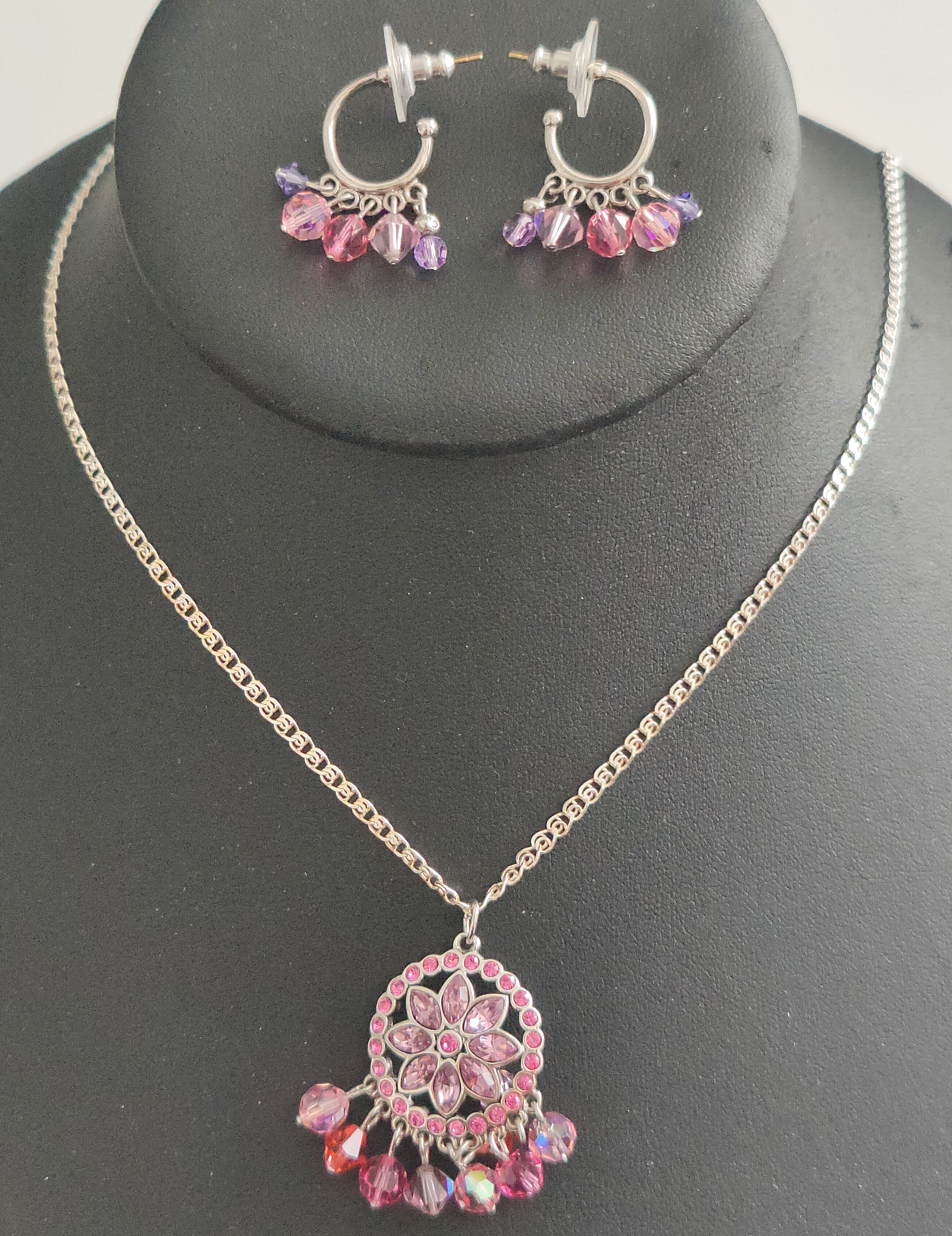 Swarovski Pendant & Pierced Earrings Set