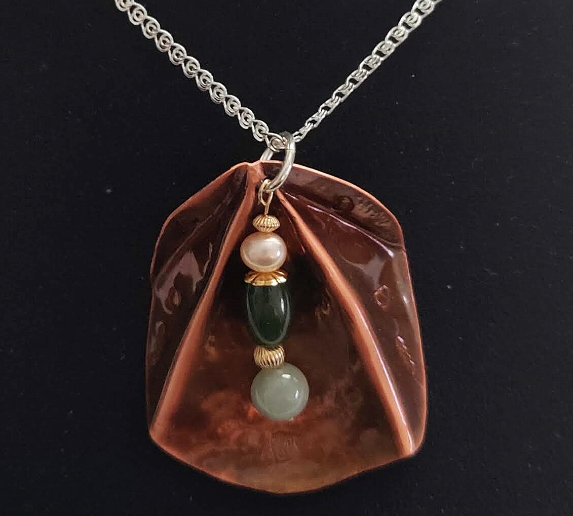 Handcrafted Gemstones and Pearl Pendant Necklace