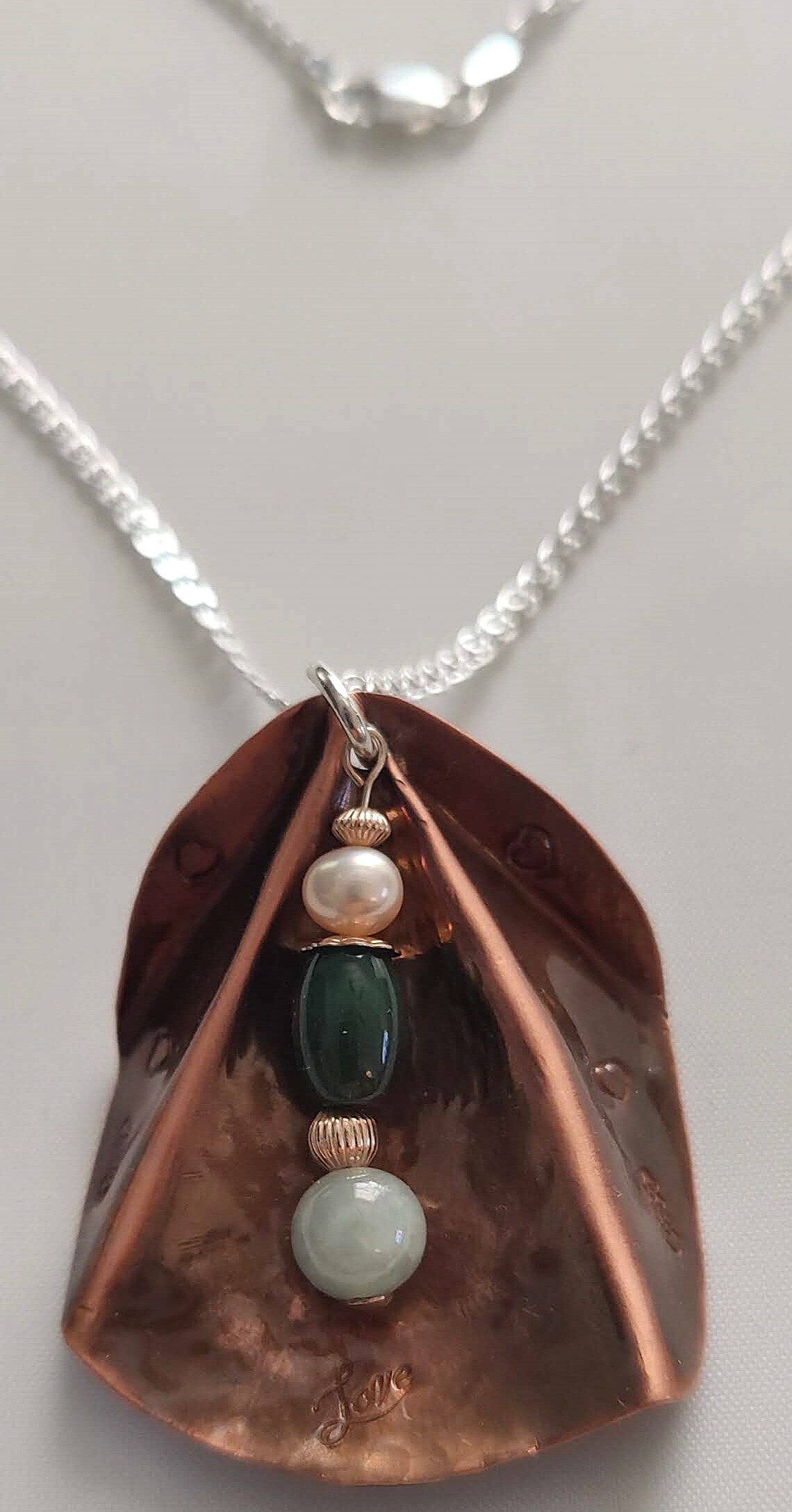 Handcrafted Gemstones and Pearl Pendant Necklace