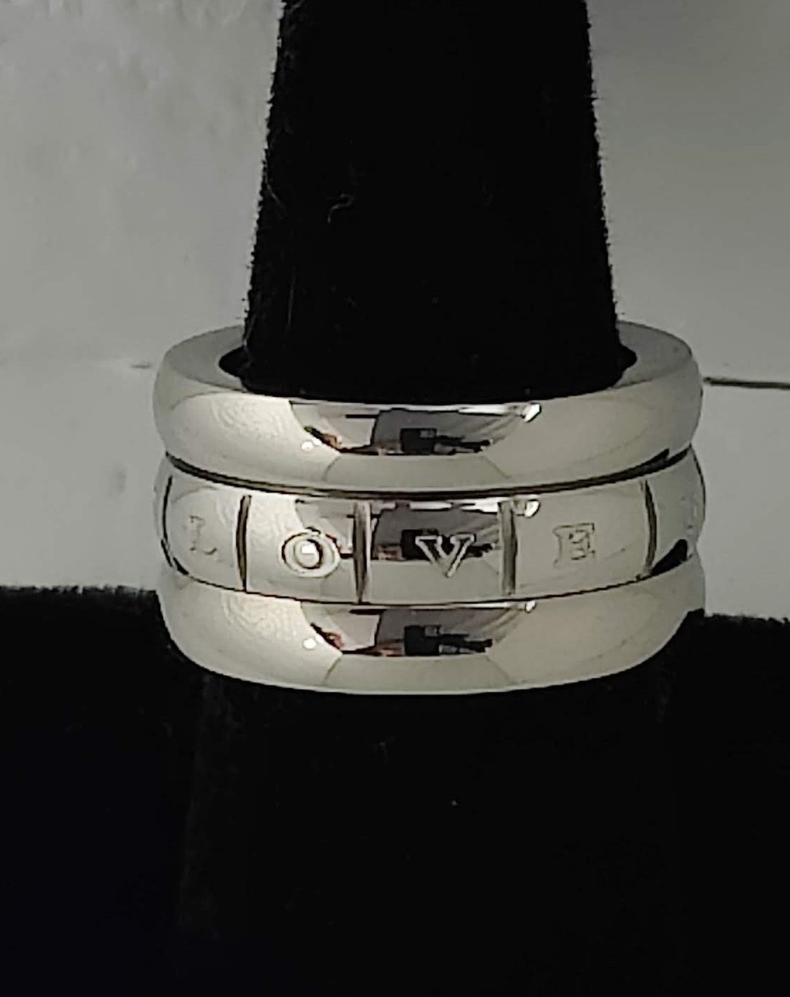 Stainless Steel LOVE FOREVER Spinner Ring
