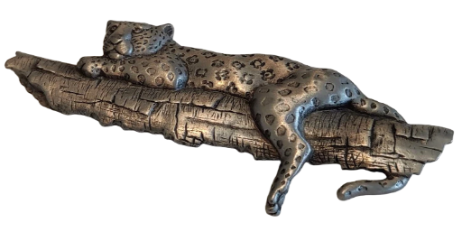 Vintage Leopard Figure on Log Jonette Jewelry Brooch