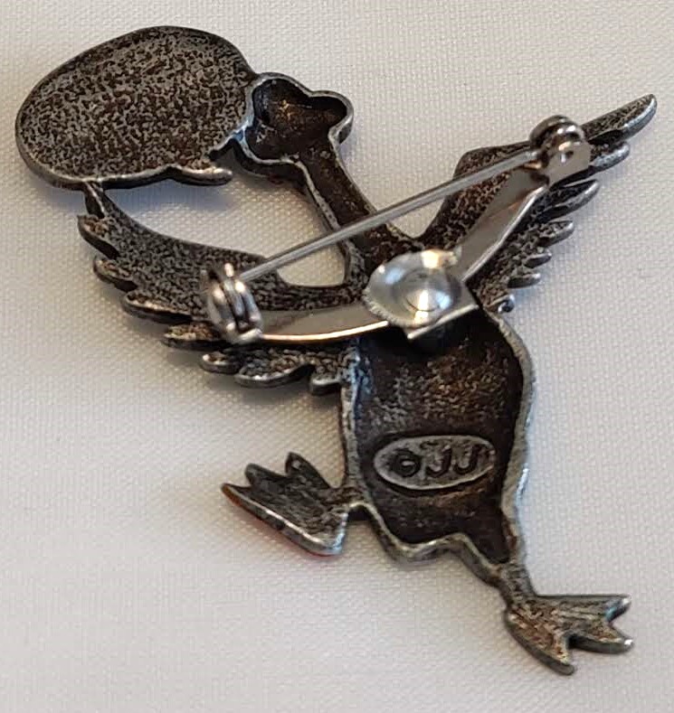 Vintage Jonette Jewelry Signed Quacking Goose Pin