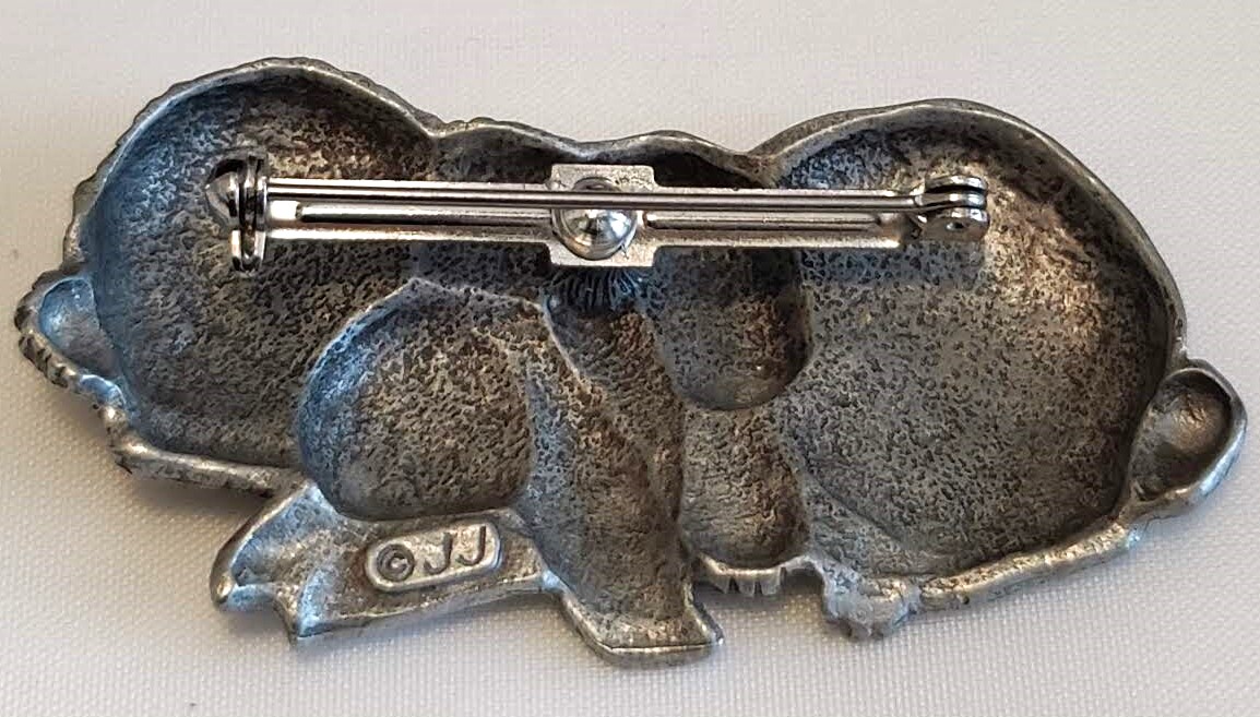 Vintage Signed Jonette Jewelry (JJ) Decorative Rabbit Pin