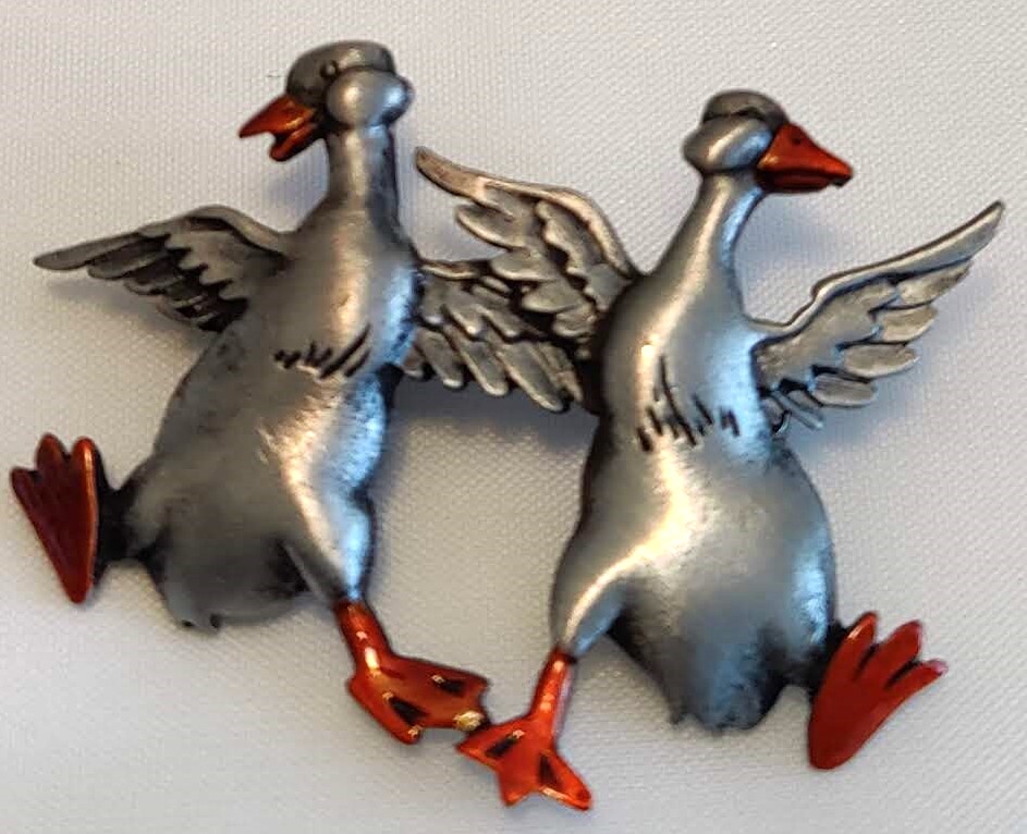 Vintage Signed Jonette Jewelry (JJ) Duck Brooch