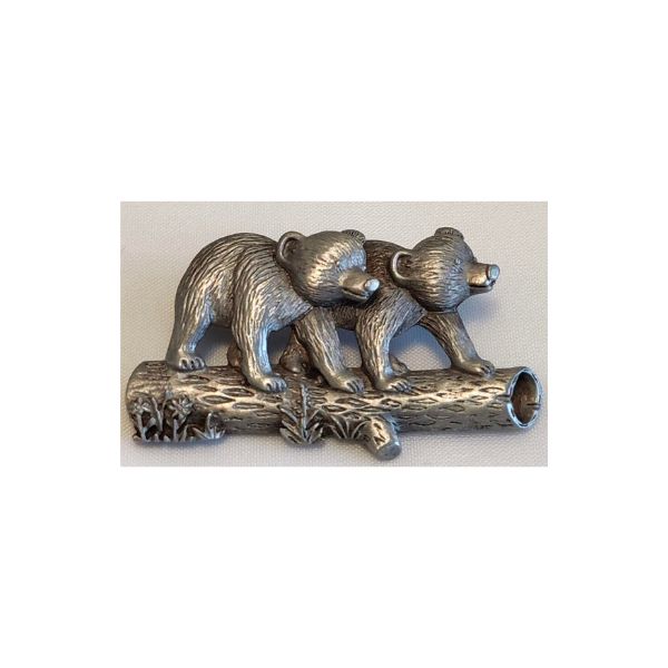Vintage Signed Jonette Jewelry Bear Figure Brooch